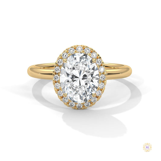 2.20 Ct. Oval Halo Lab Diamond Ring