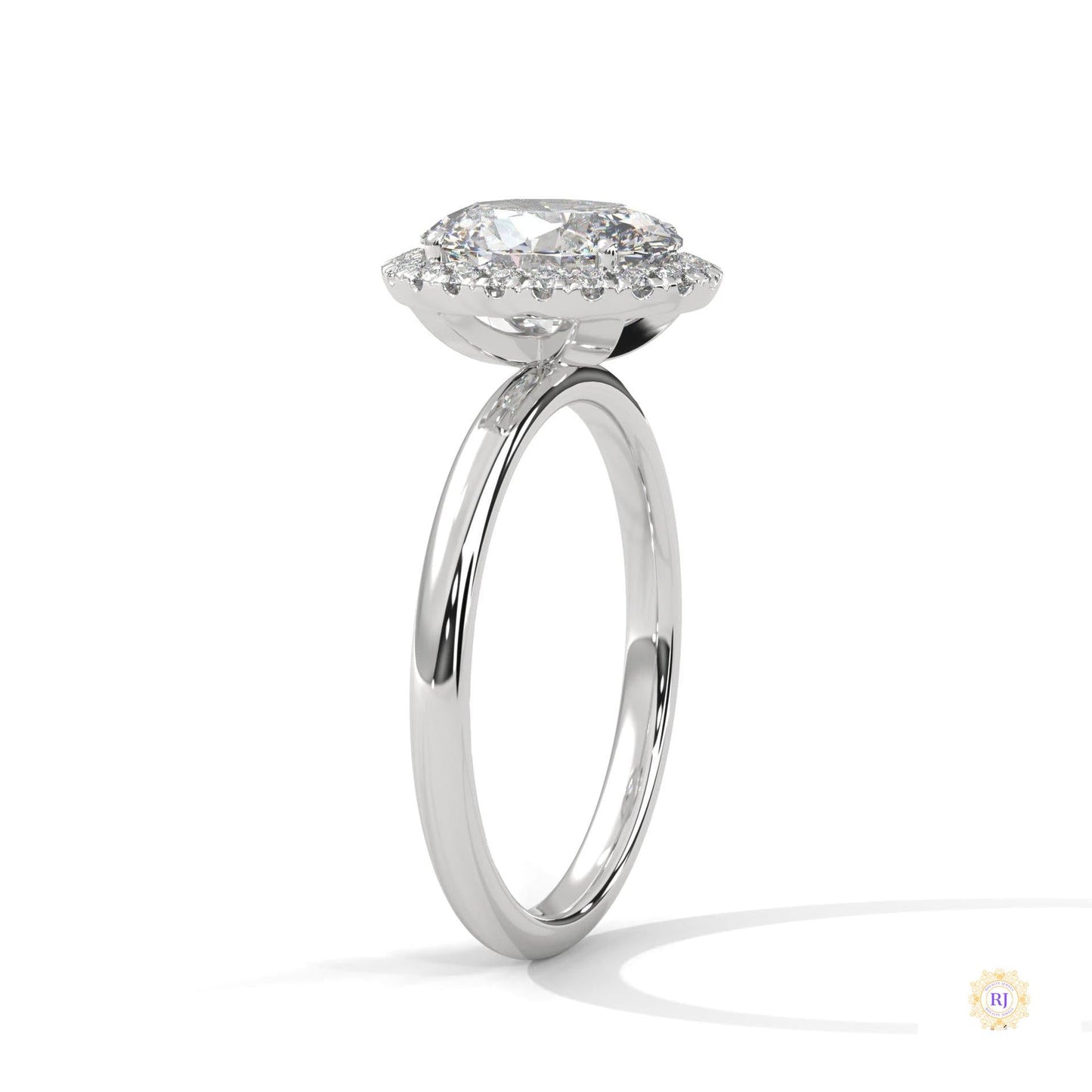 2.20 Ct. Oval Halo Lab Diamond Ring