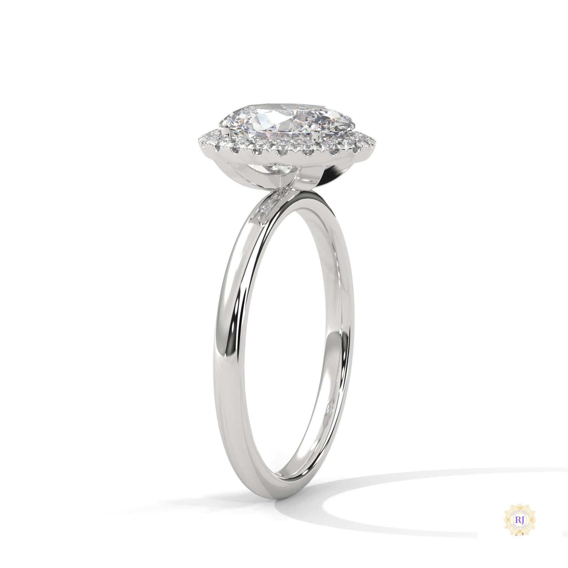 2.20 Ct. Oval Halo Lab Diamond Ring