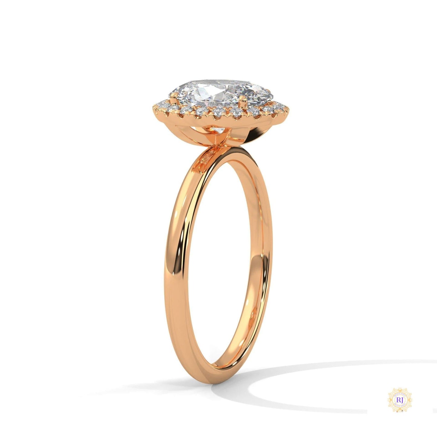 2.20 Ct. Oval Halo Lab Diamond Ring