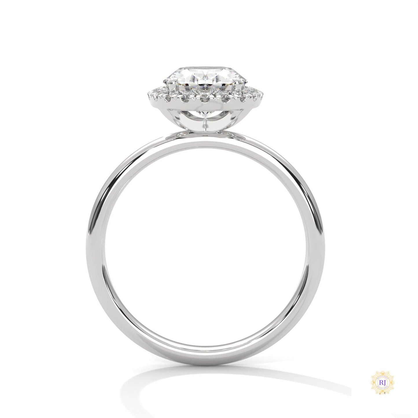 2.20 Ct. Oval Halo Lab Diamond Ring