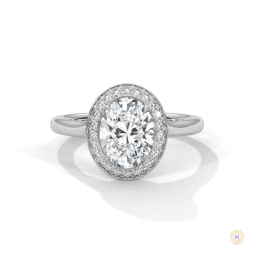 2.20 Ct. Oval Halo Lab Diamond Ring