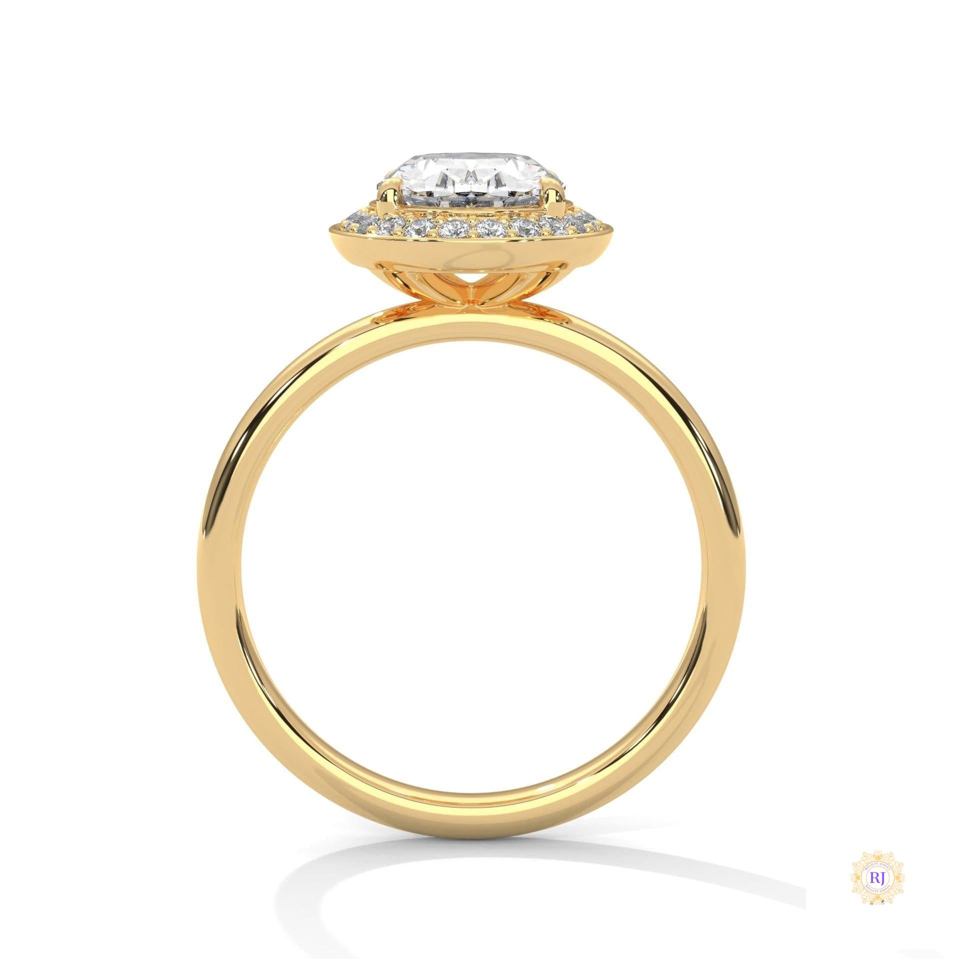2.20 Ct. Oval Lab Diamond Halo Ring