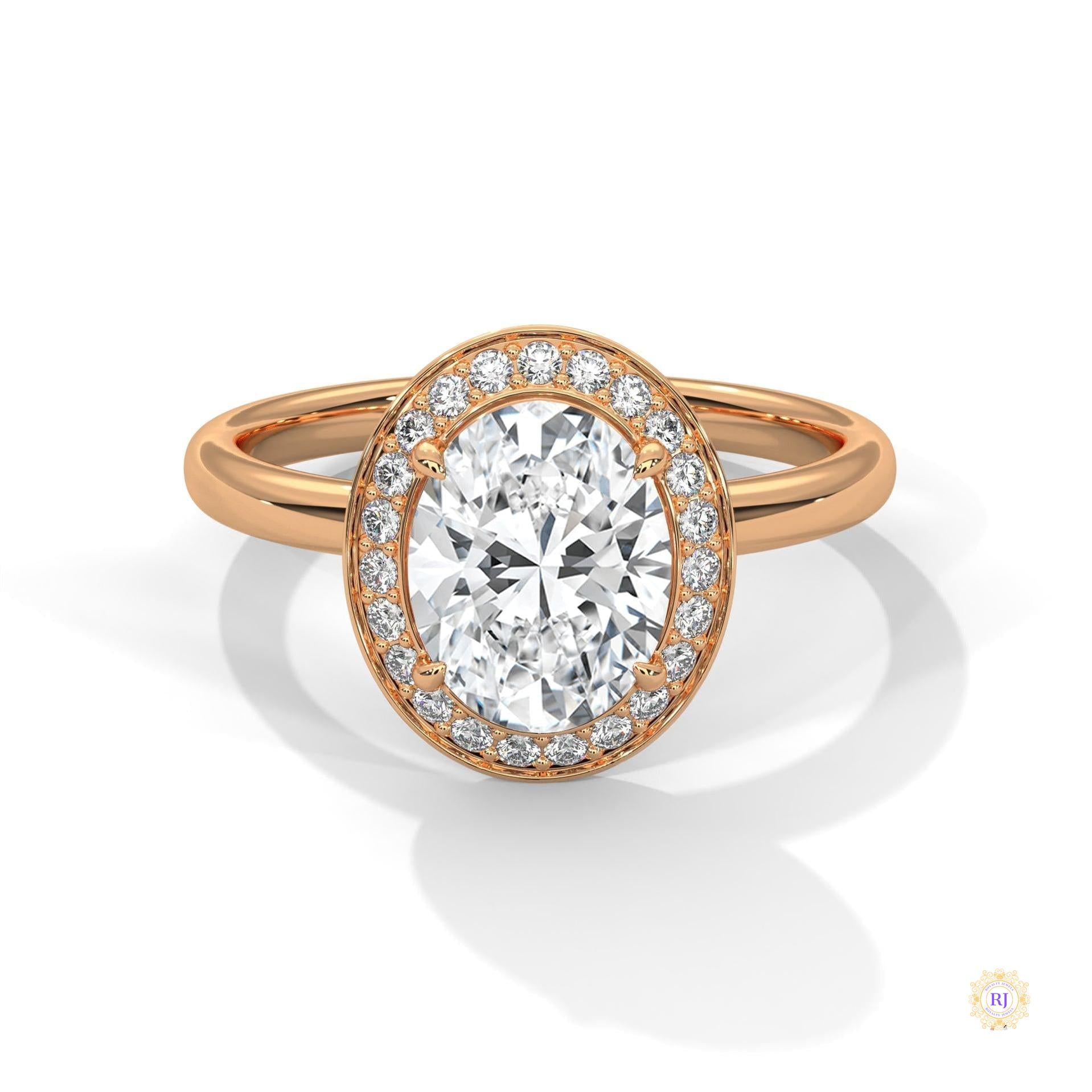 2.20 Ct. Oval Lab Diamond Halo Ring