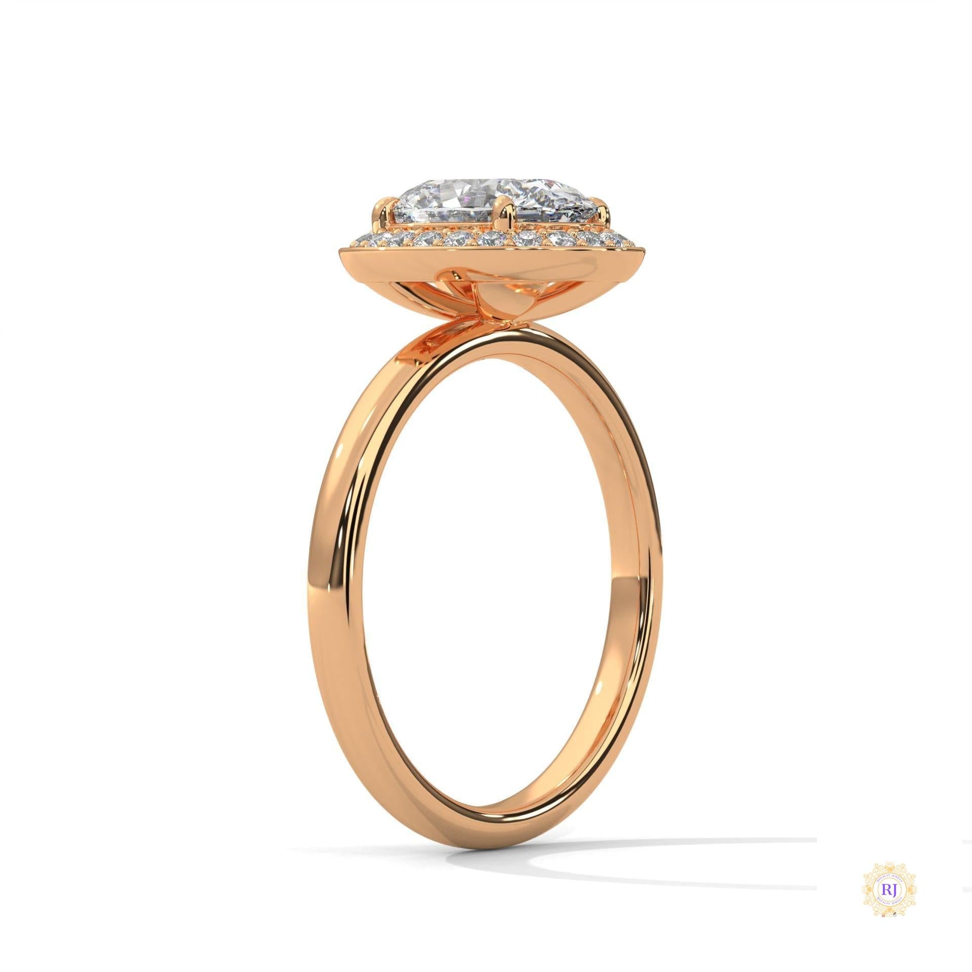 2.20 Ct. Oval Lab Diamond Halo Ring