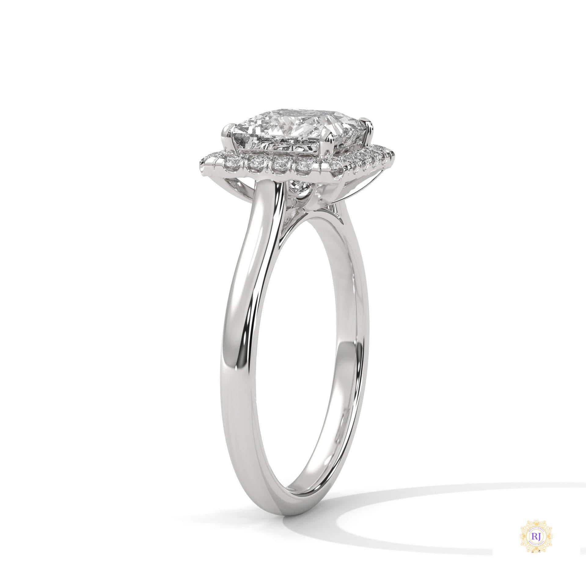 2.20 Ct. Princess-Cut Lab Diamond Ring