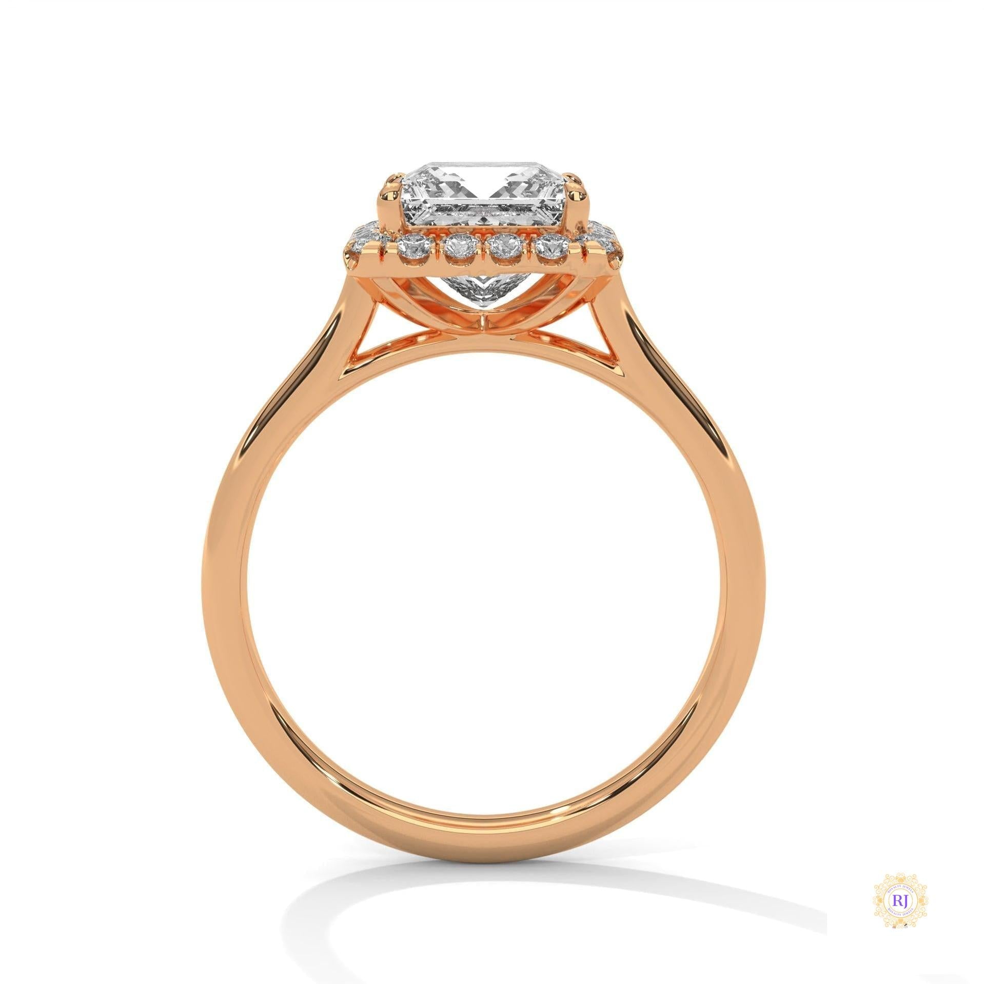 2.20 Ct. Princess-Cut Lab Diamond Ring
