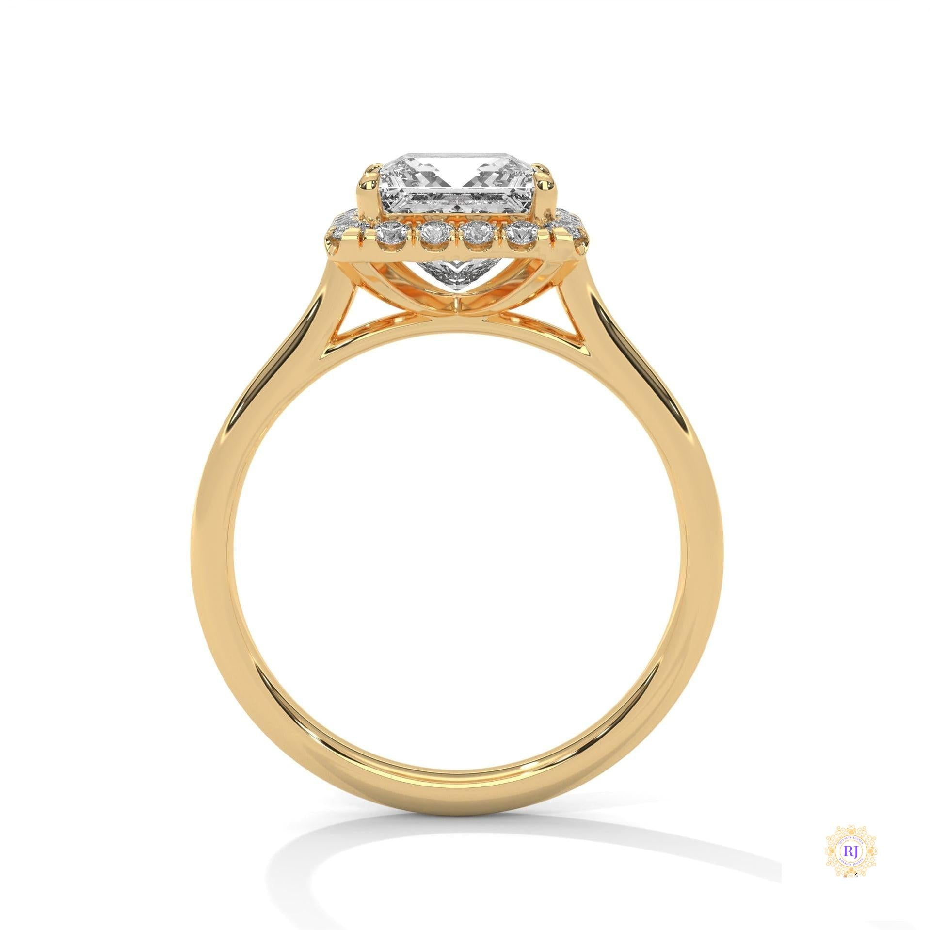 2.20 Ct. Princess-Cut Lab Diamond Ring