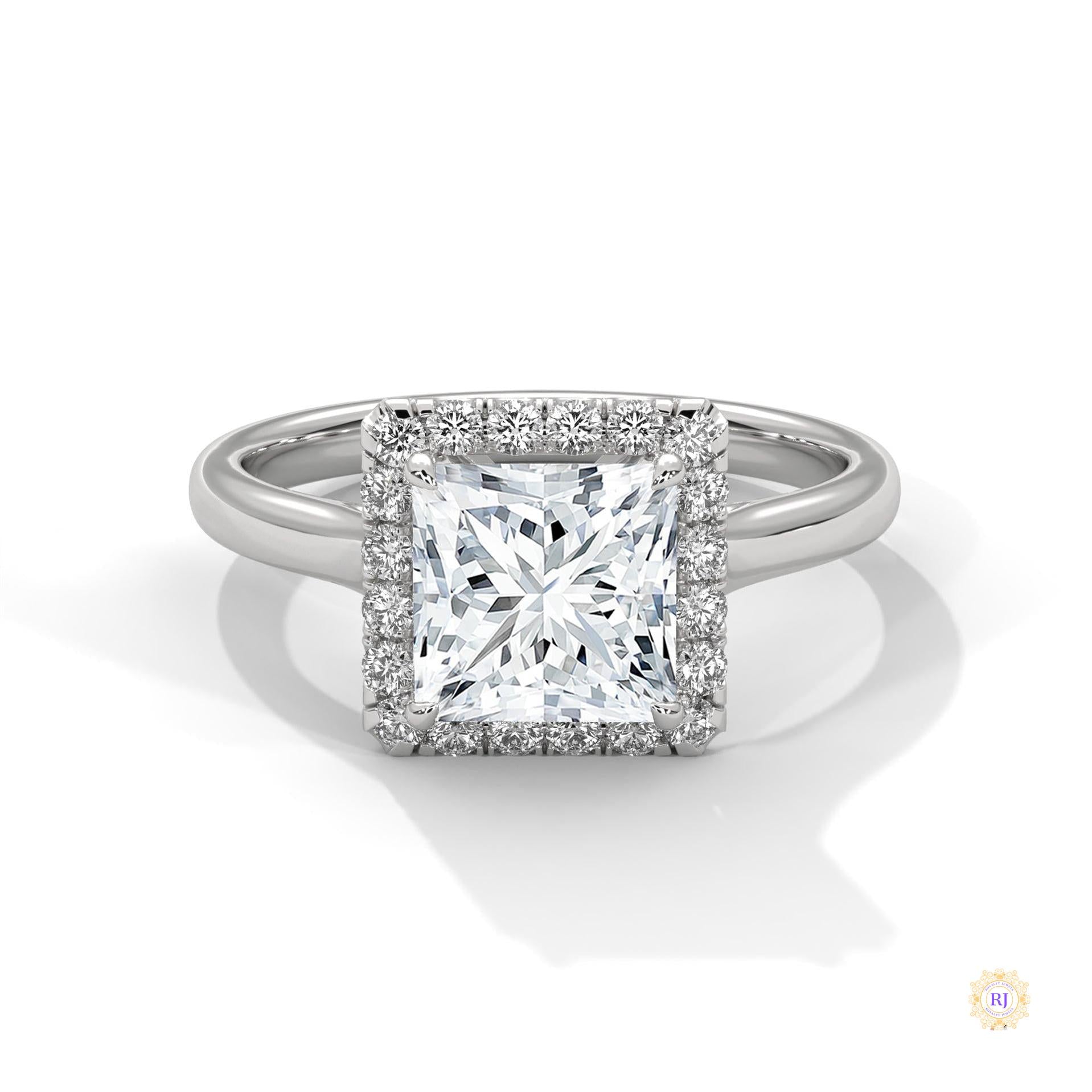 2.20 Ct. Princess-Cut Lab Diamond Ring