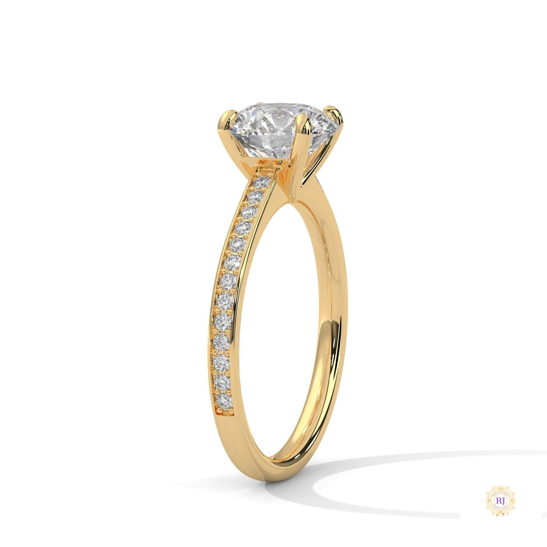 2.20 Ct. Round Lab Diamond Pavé Engagement Ring