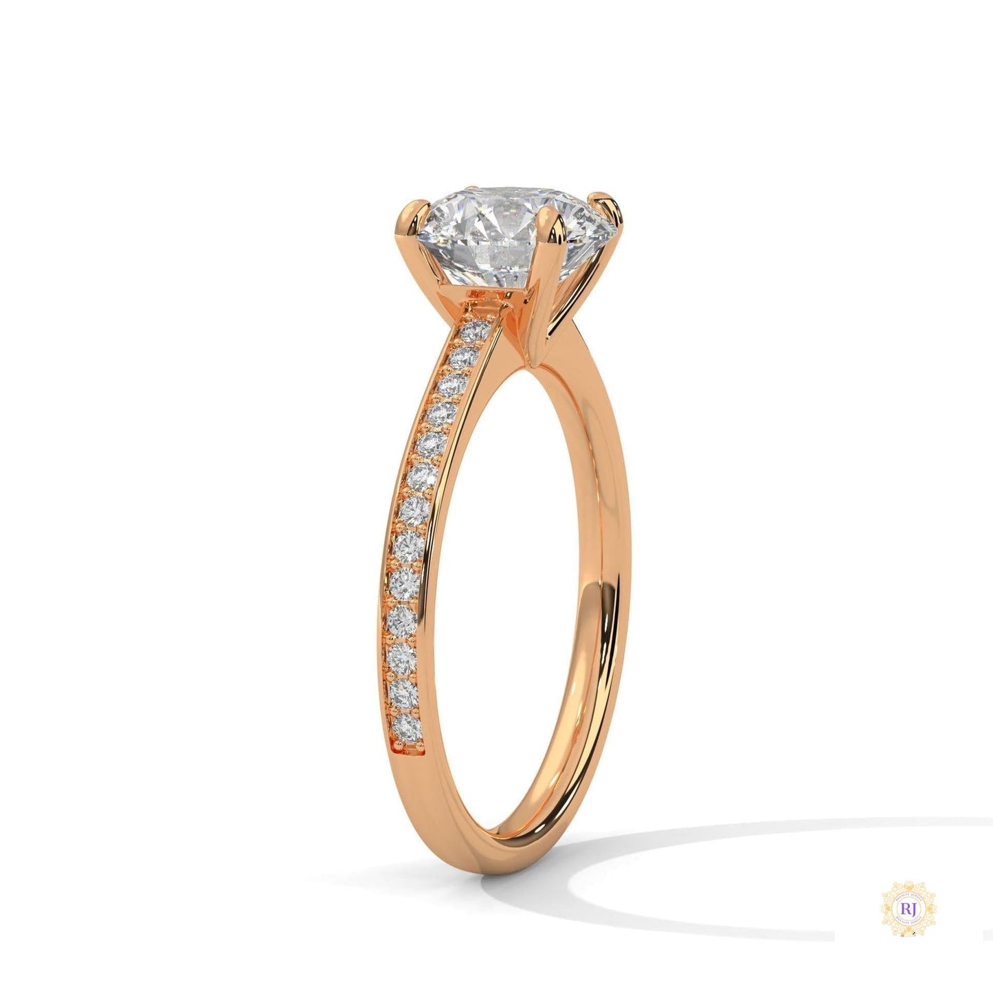 2.20 Ct. Round Lab Diamond Pavé Engagement Ring