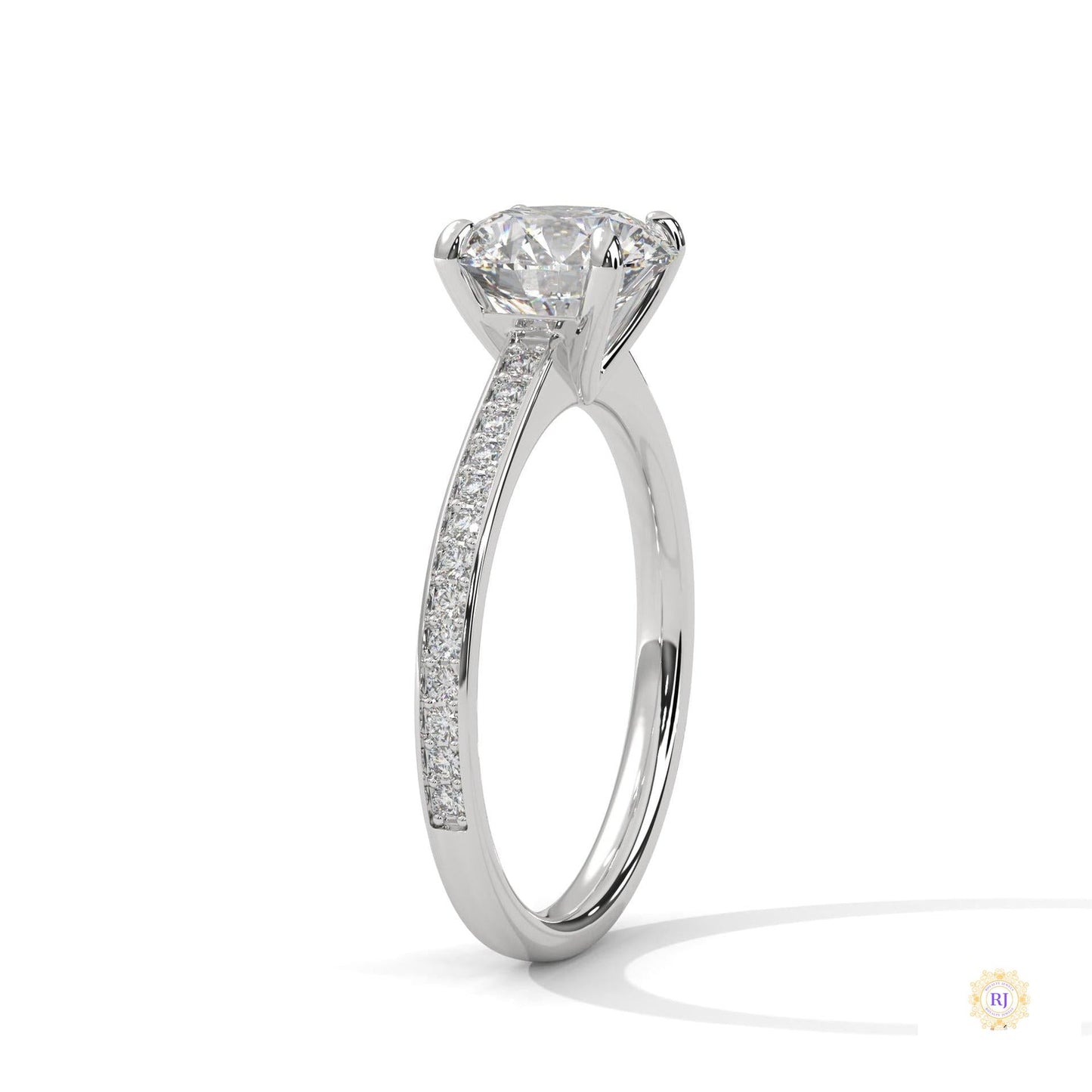 2.20 Ct. Round Lab Diamond Pavé Engagement Ring