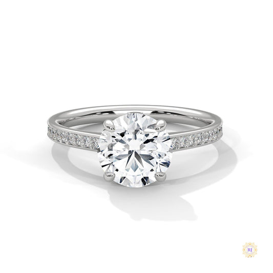 2.20 Ct. Round Lab Diamond Pavé Engagement Ring