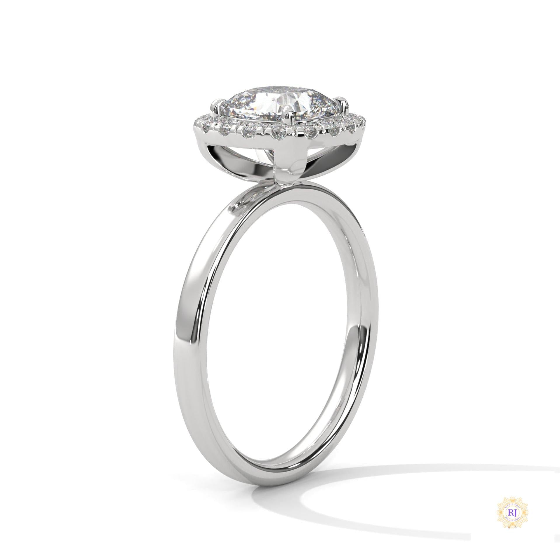 2.25 Ct. Cushion Halo Lab Diamond Ring