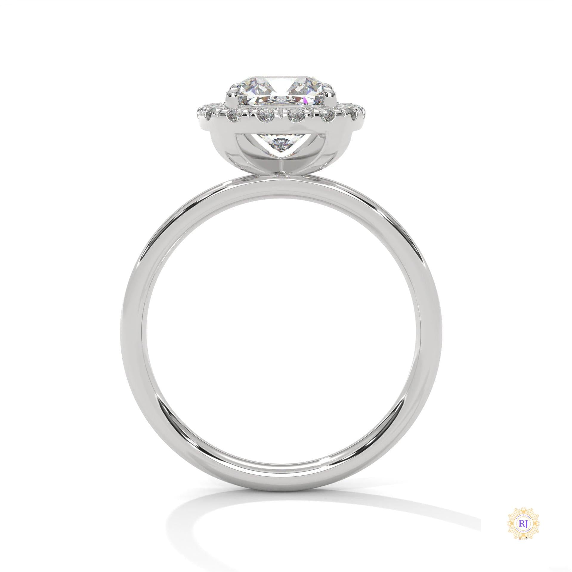 2.25 Ct. Cushion Halo Lab Diamond Ring