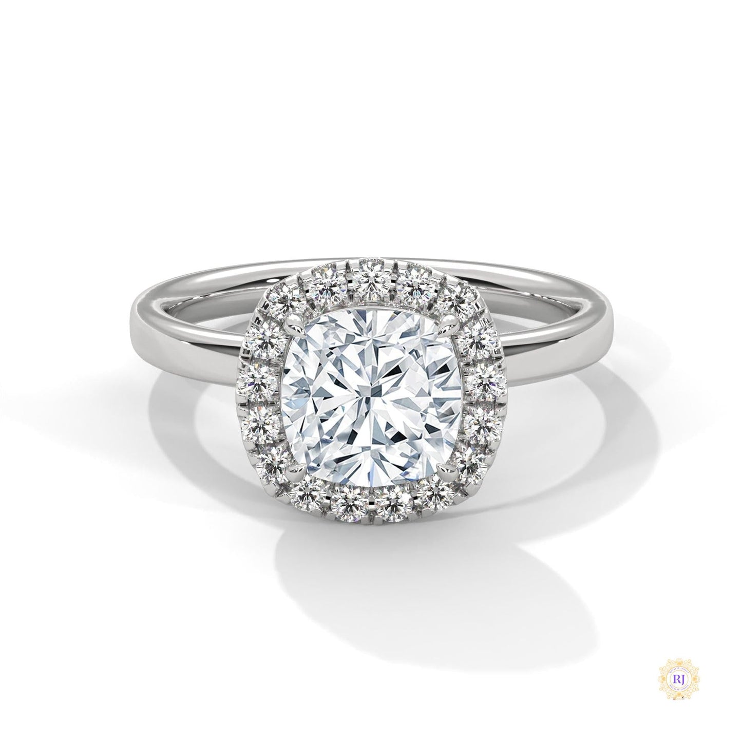 2.25 Ct. Cushion Halo Lab Diamond Ring
