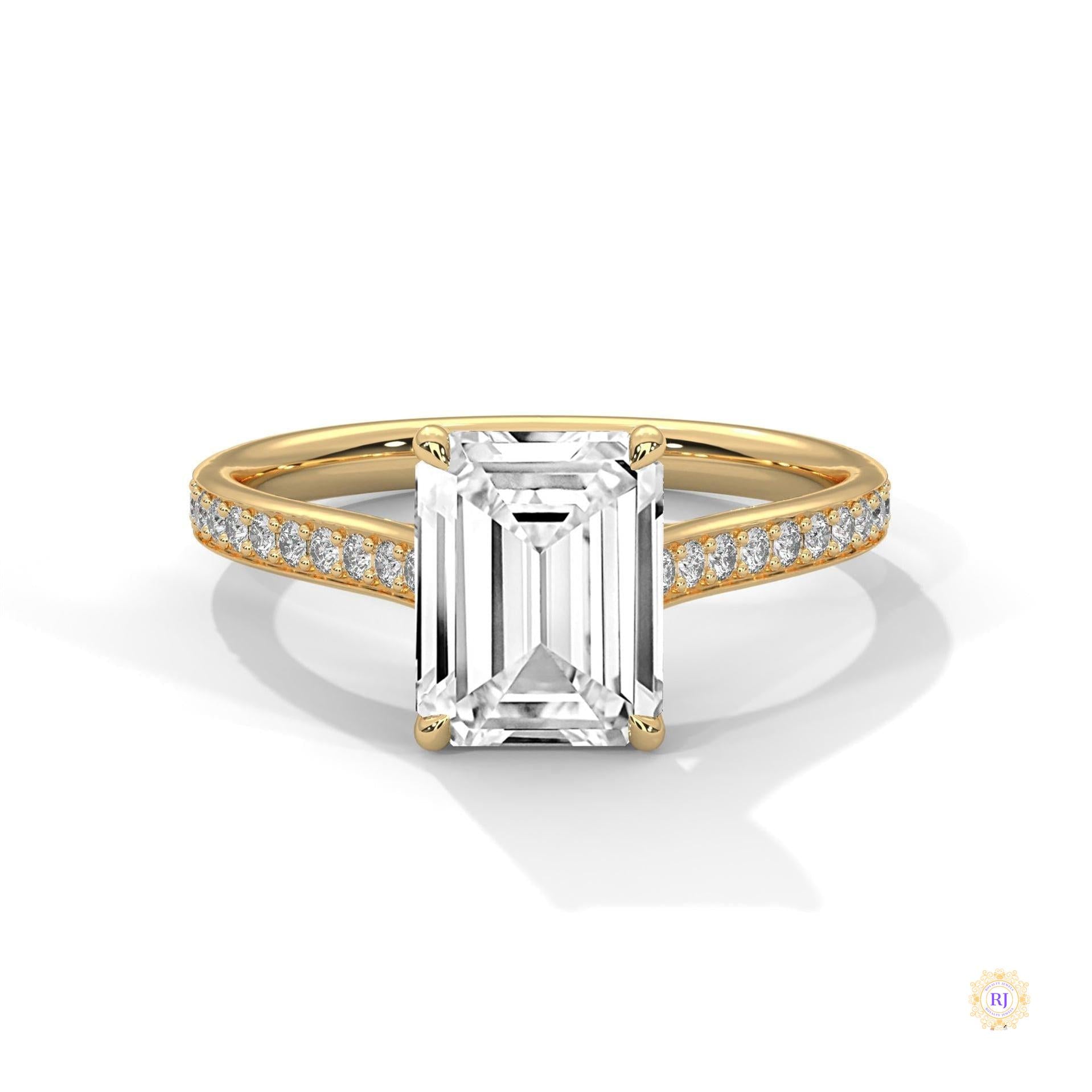 2.25 Ct. Emerald-Cut Lab Diamond Ring