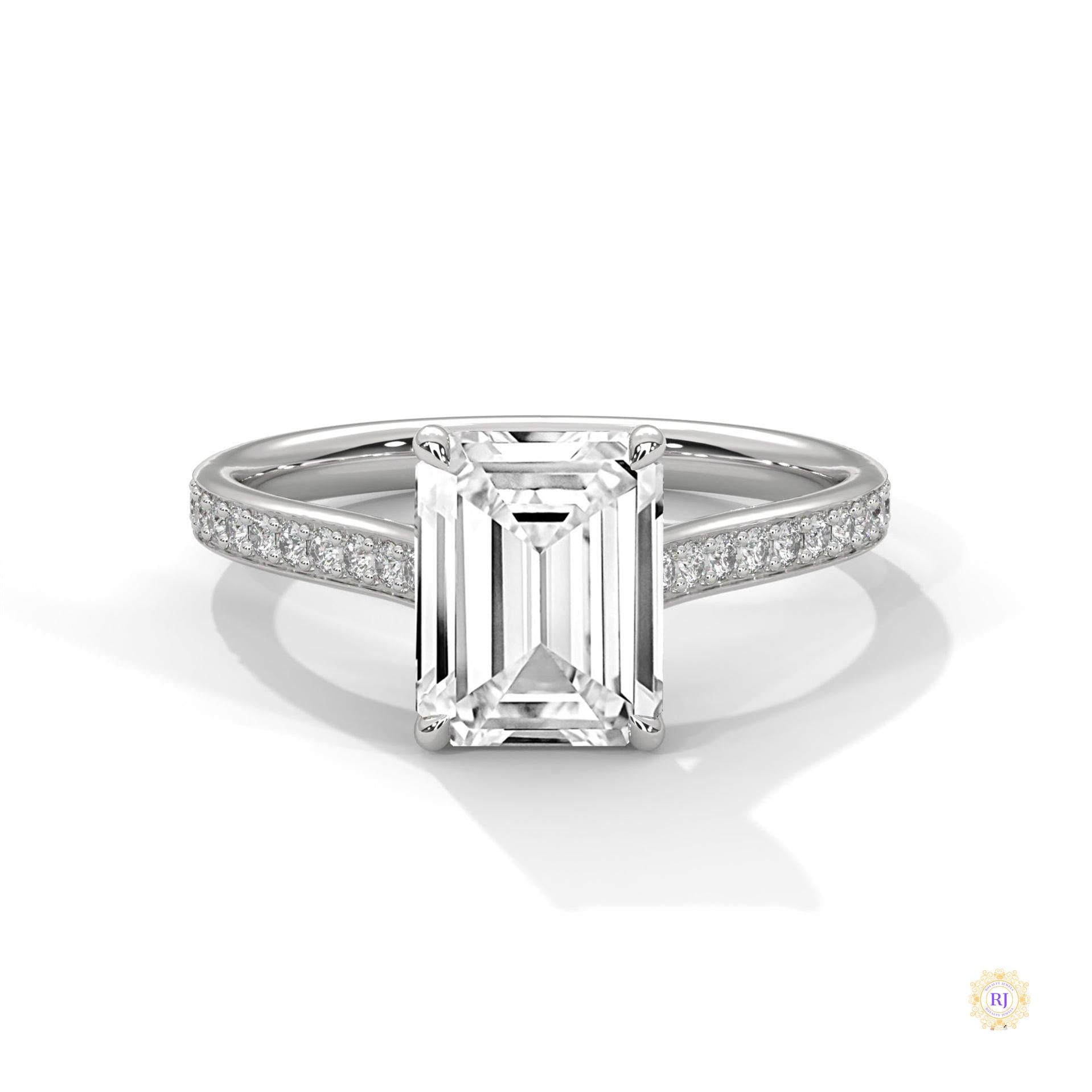 2.25 Ct. Emerald-Cut Lab Diamond Ring