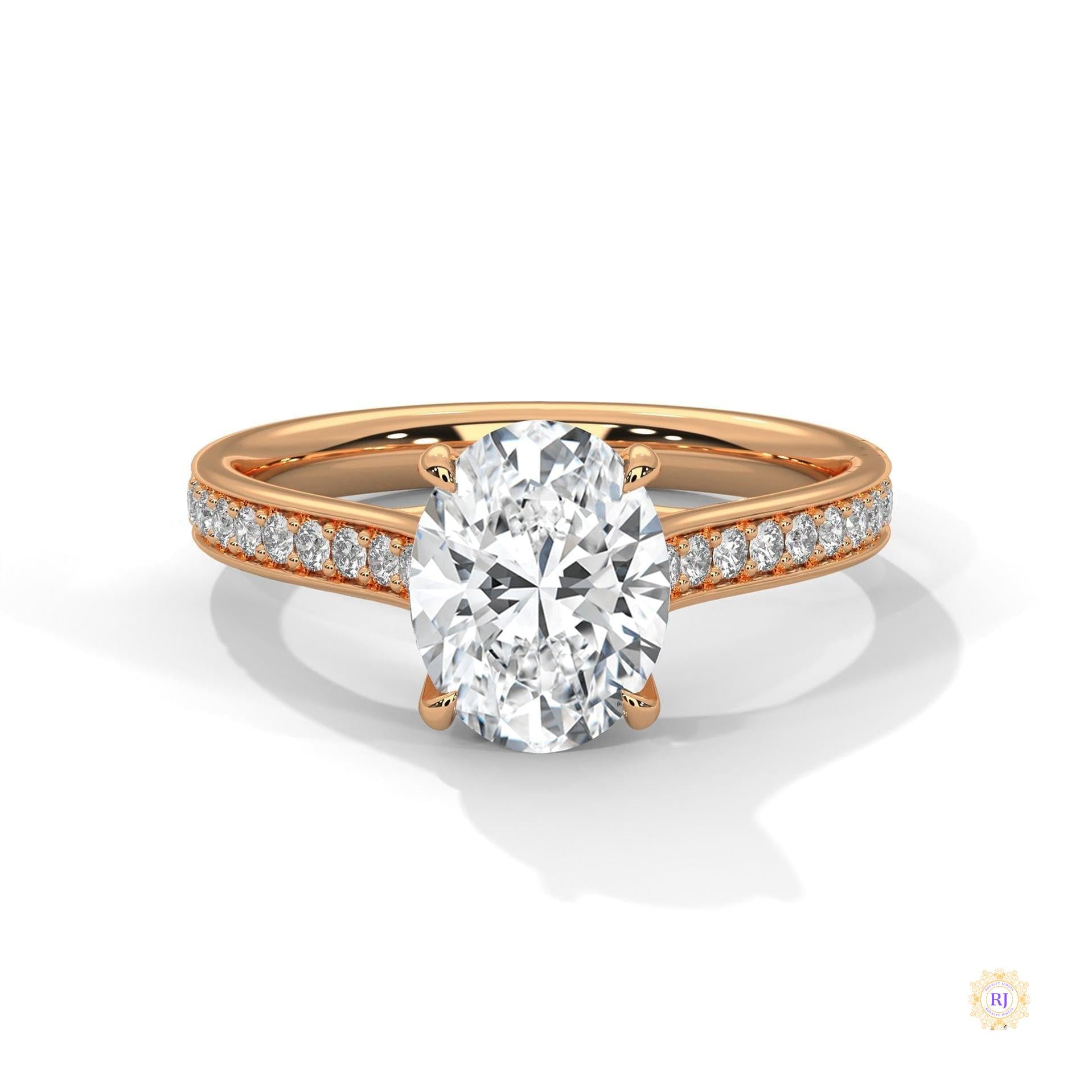 2.25 Ct. Oval Lab Diamond Engagement Ring