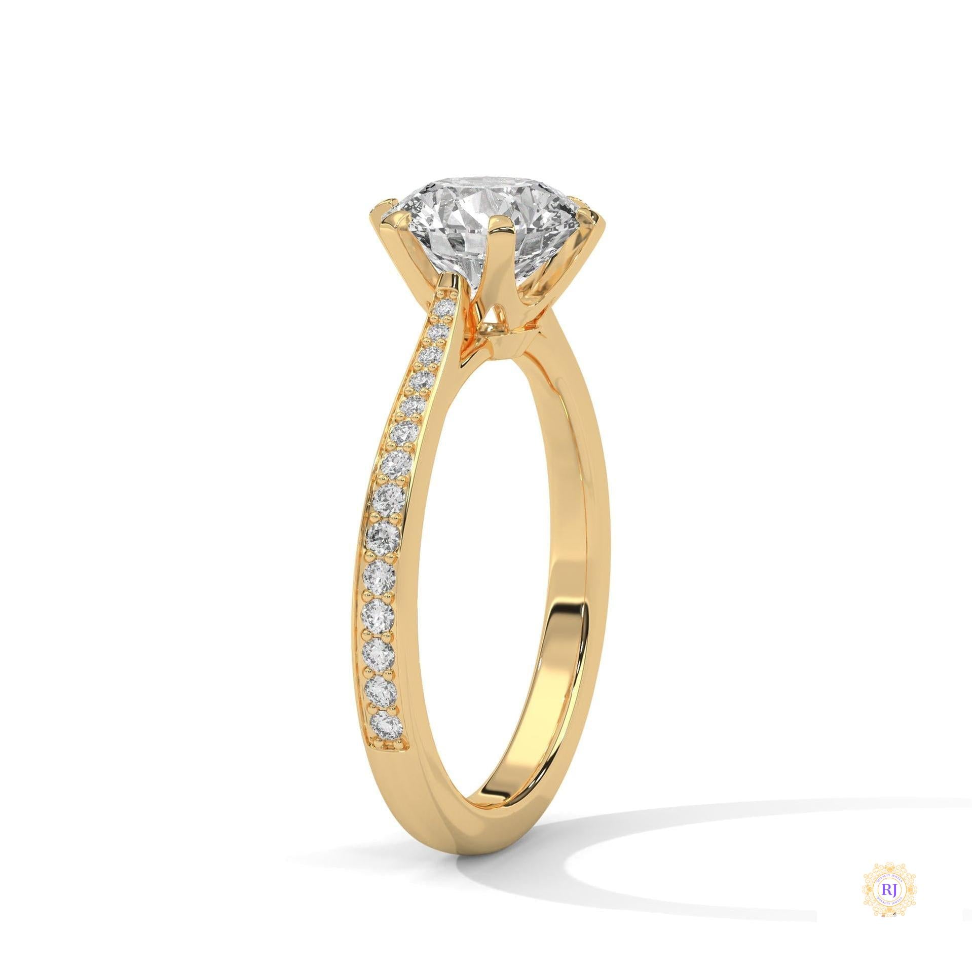 2.25 Ct. Pavé Solitaire Lab Diamond Engagement Ring