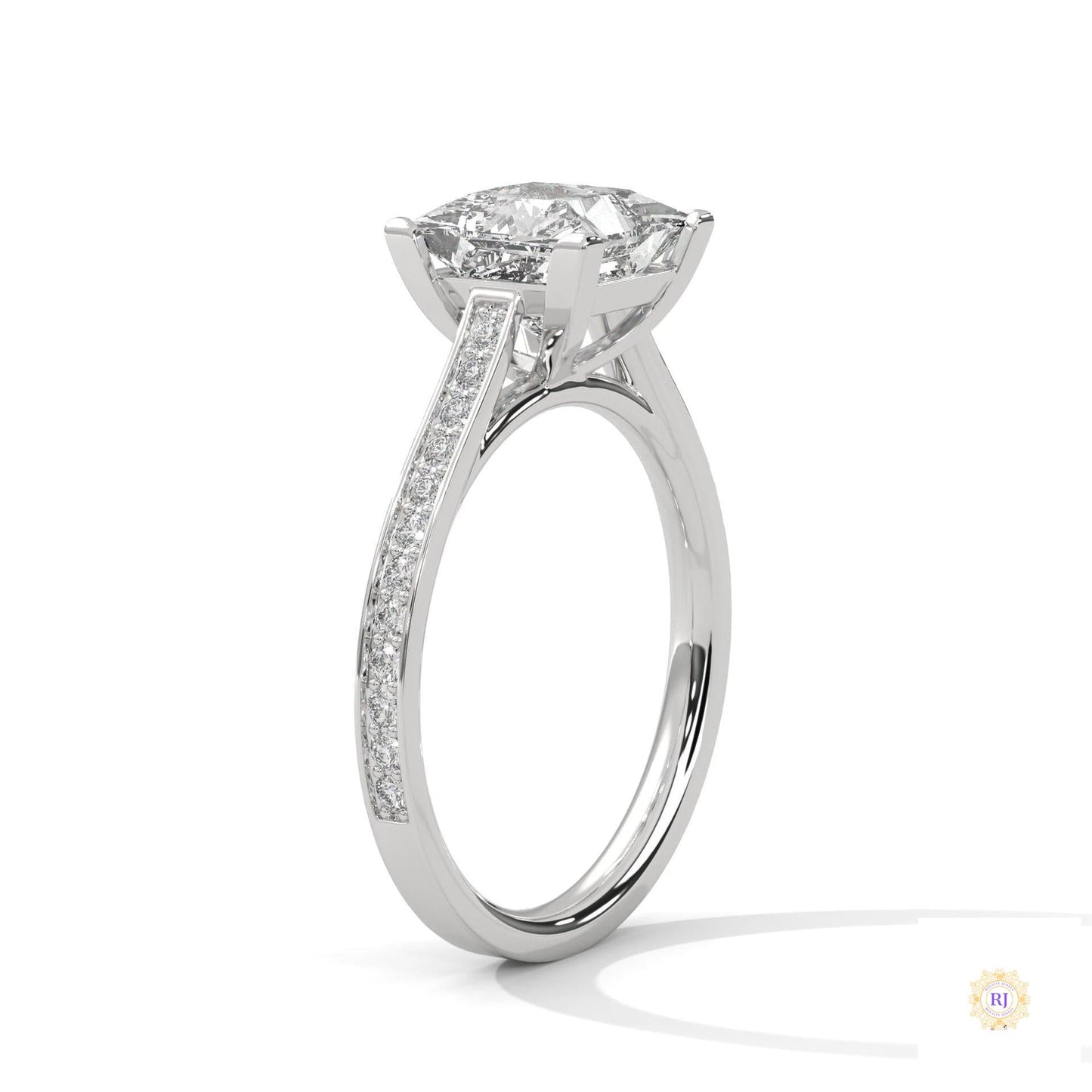 2.25 Ct. Princess Cathedral Pavé Ring