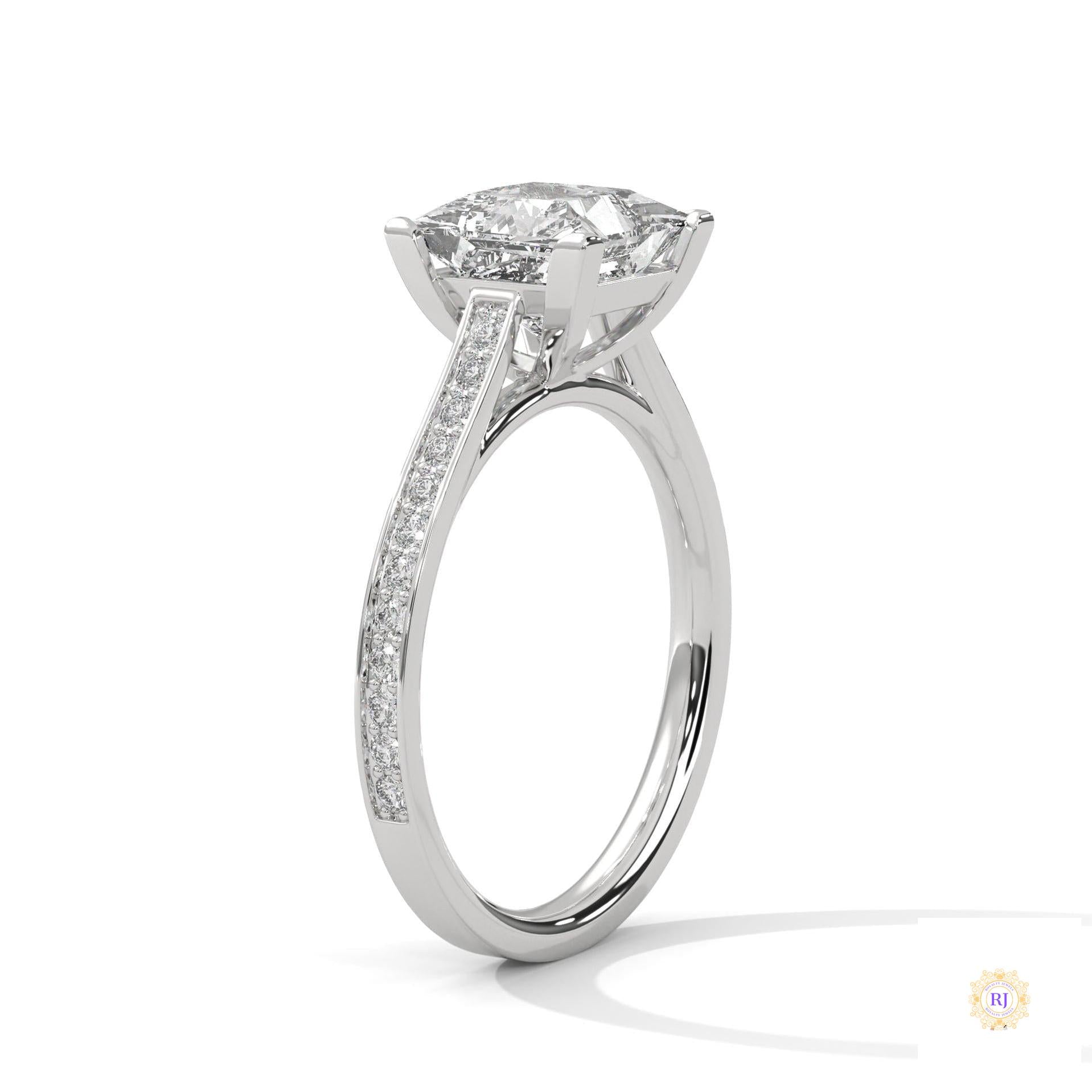 2.25 Ct. Princess Cathedral Pavé Ring