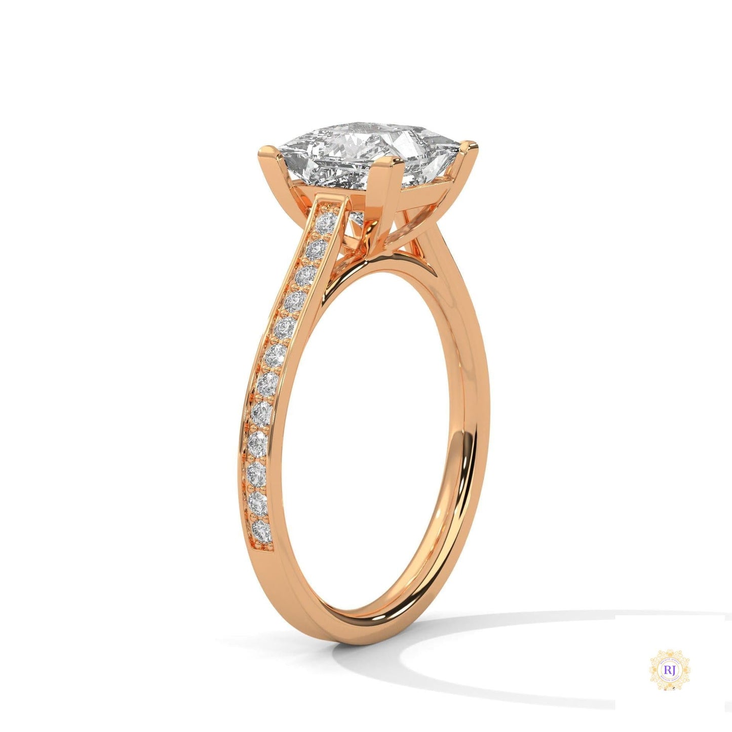 2.25 Ct. Princess Cathedral Pavé Ring