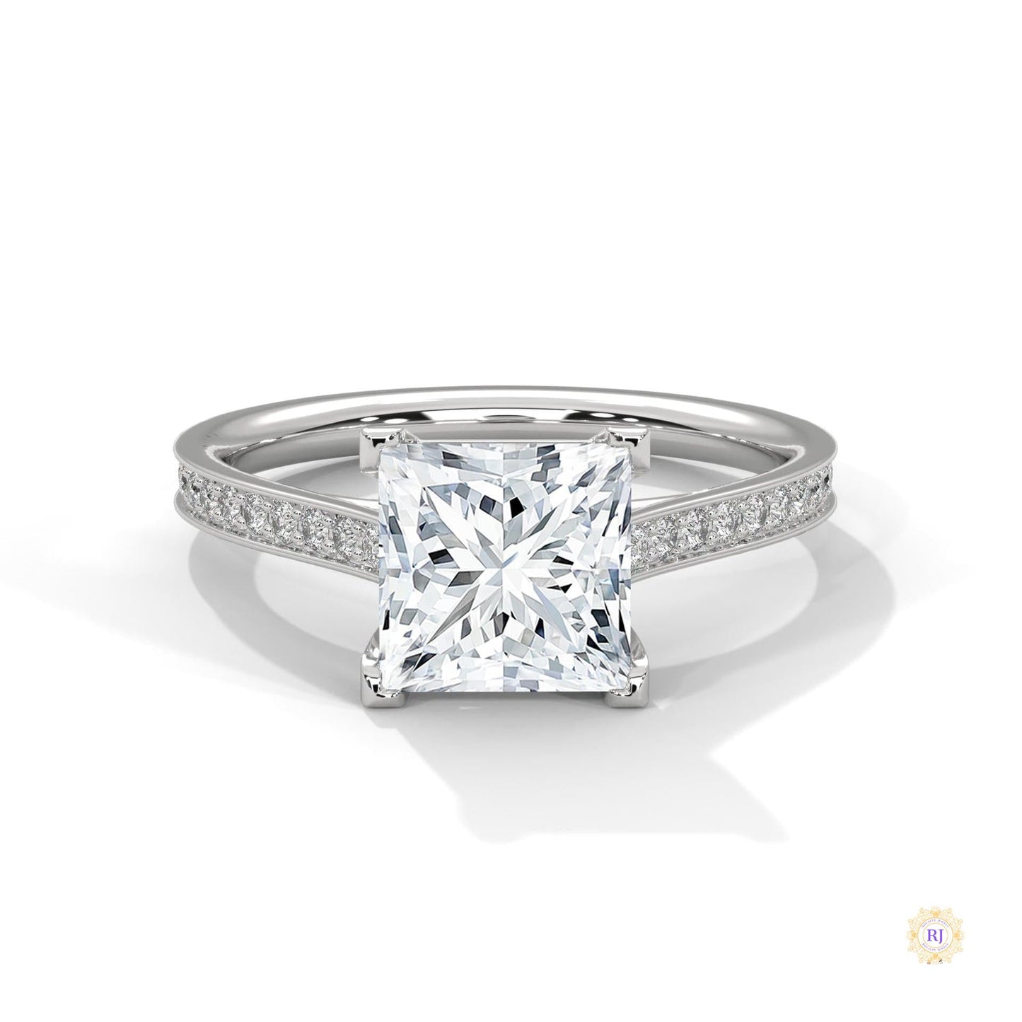 2.25 Ct. Princess Cathedral Pavé Ring