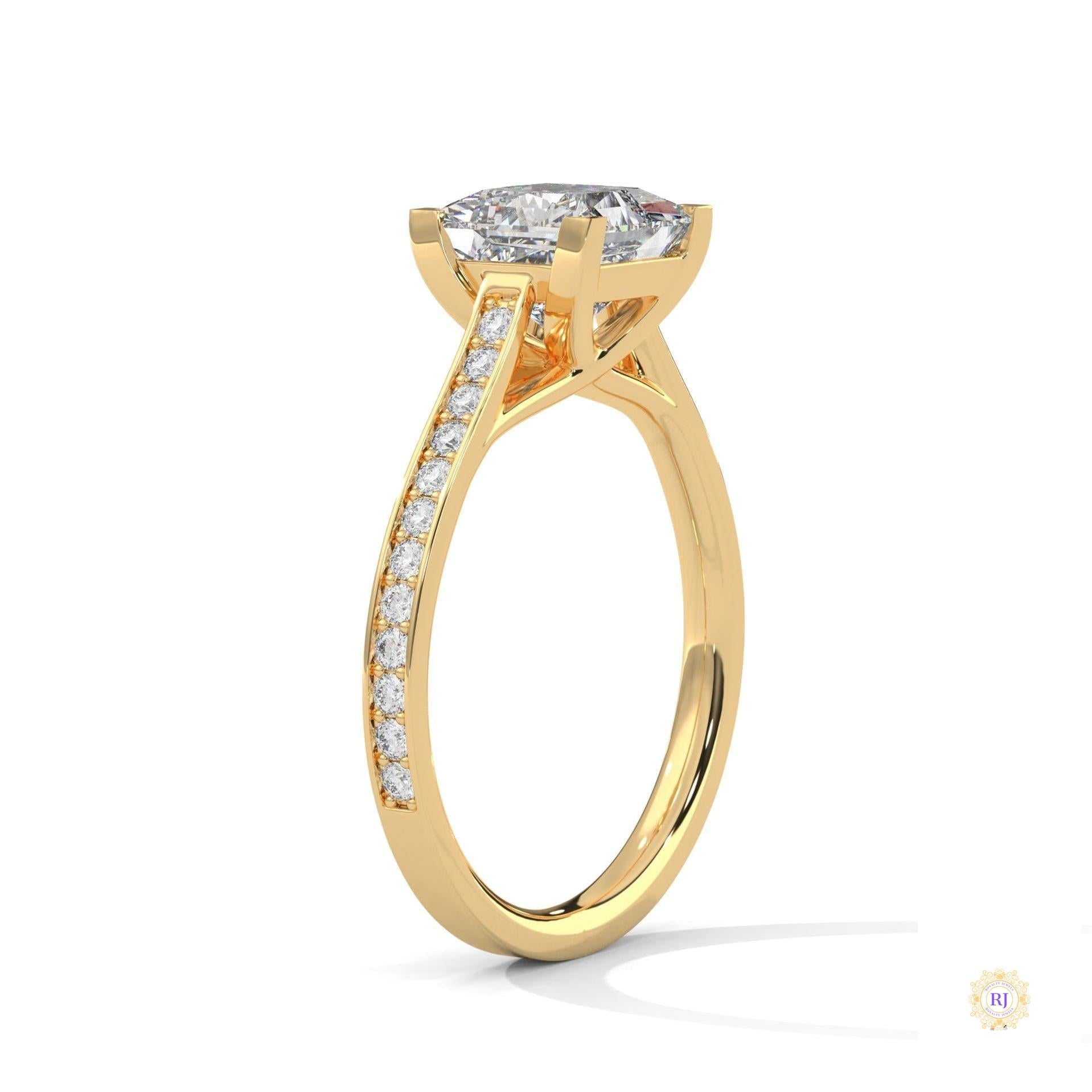 2.25 Ct. Princess Cut Pavé Ring