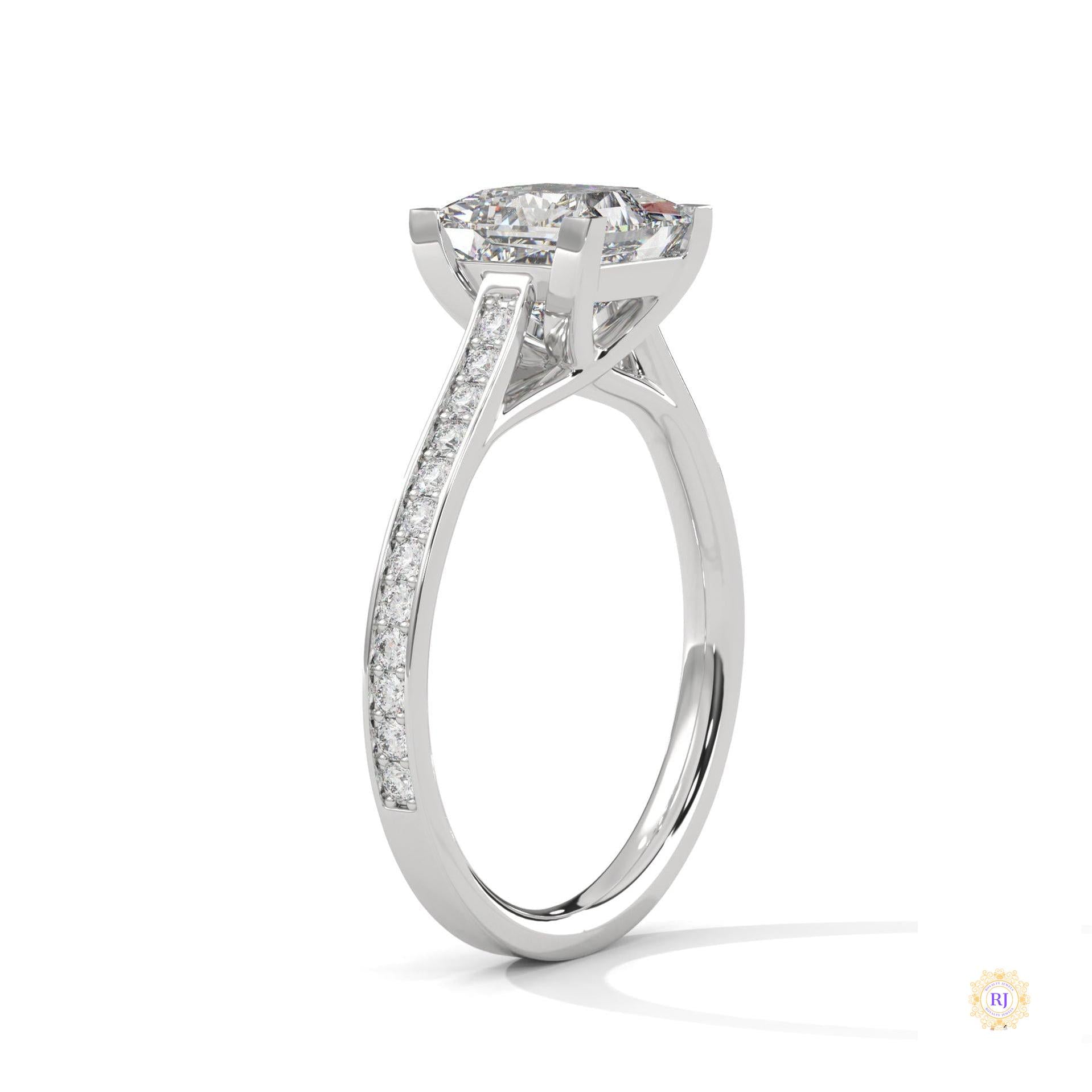2.25 Ct. Princess Cut Pavé Ring