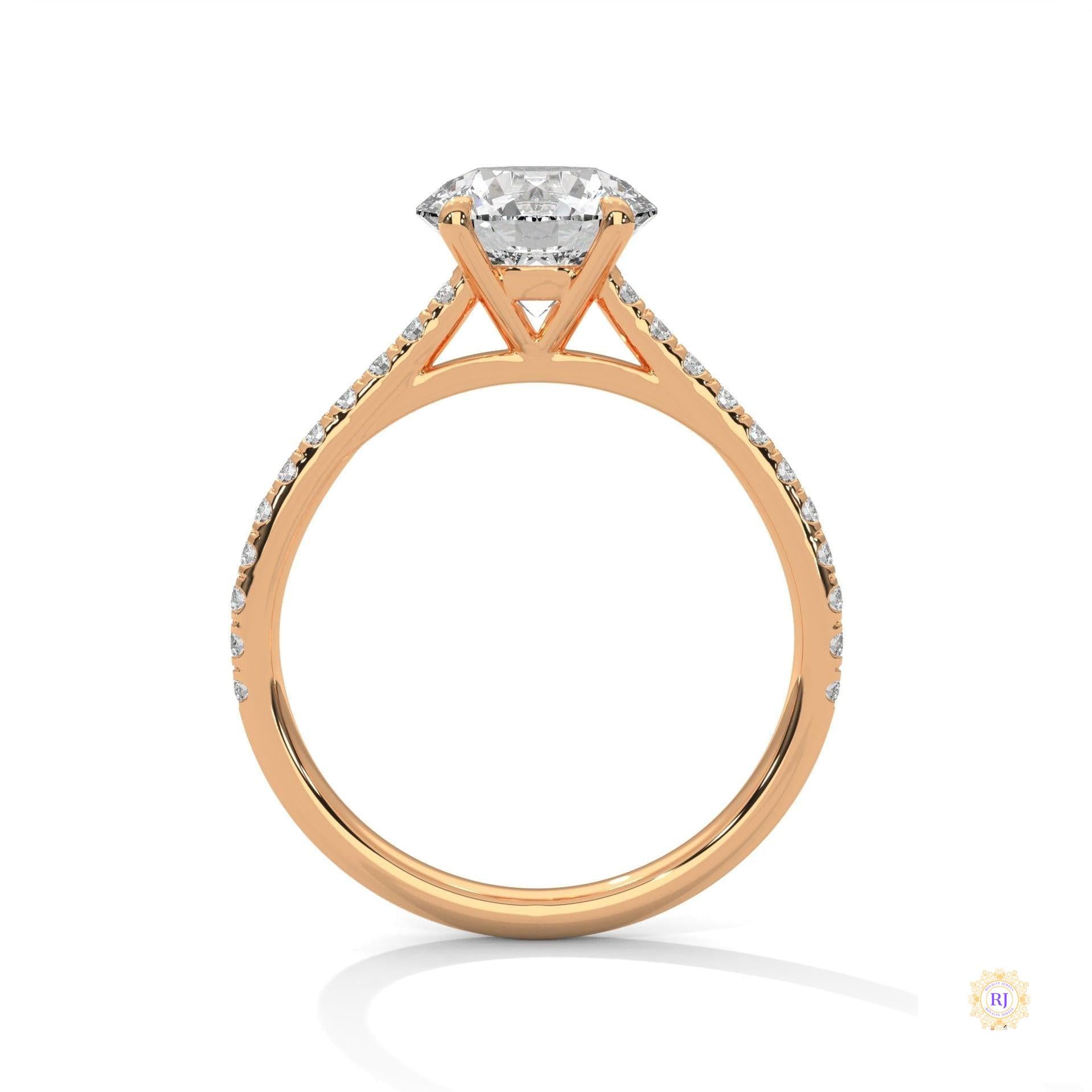 2.25 Ct. Round Lab Diamond Pavé Ring