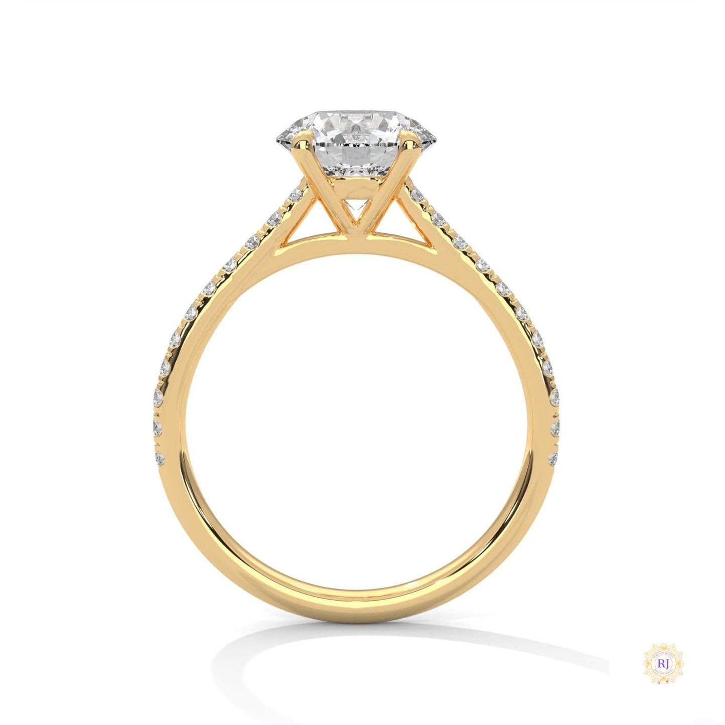 2.25 Ct. Round Lab Diamond Pavé Ring