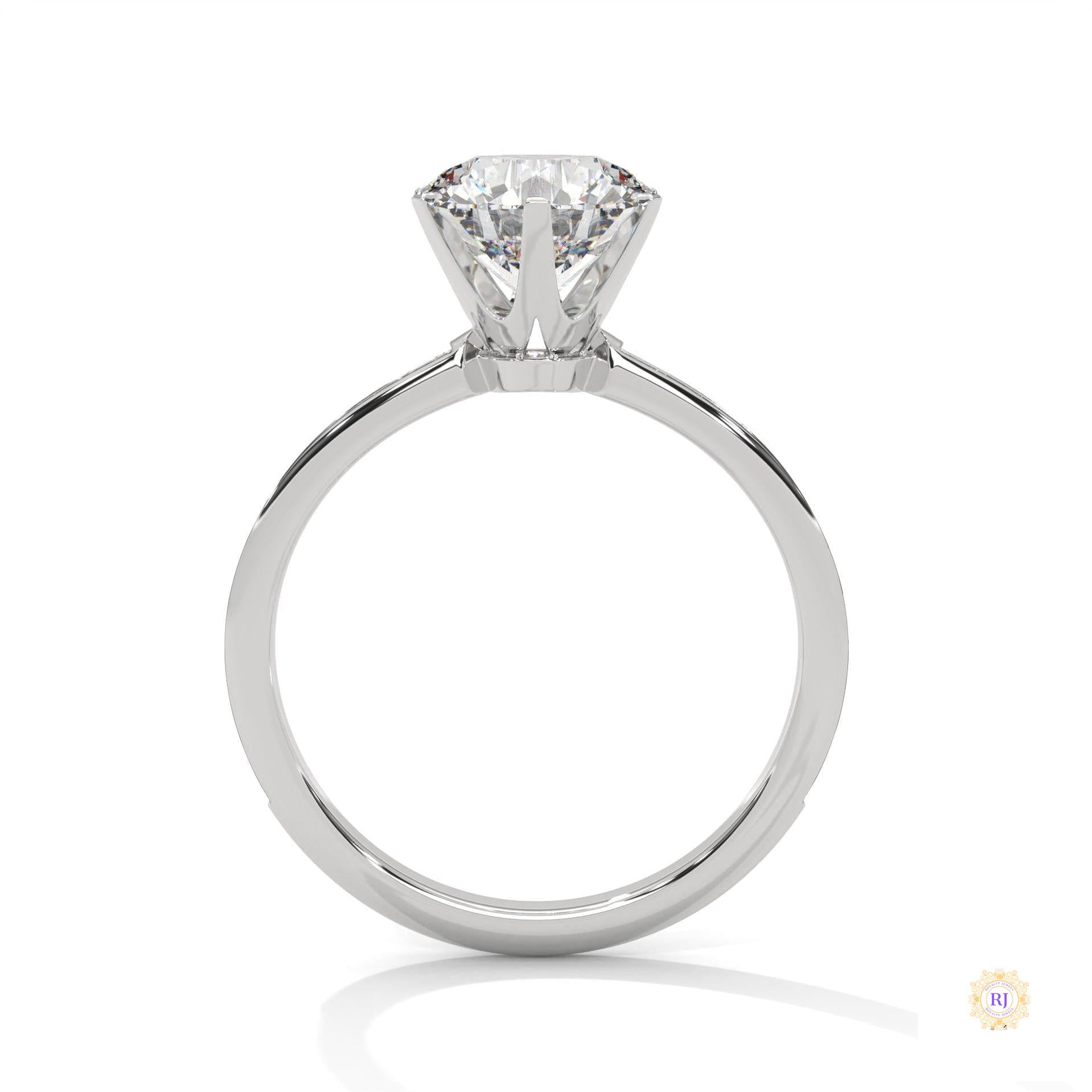 2.25 Ct. Six-Prong Pavé Diamond Ring
