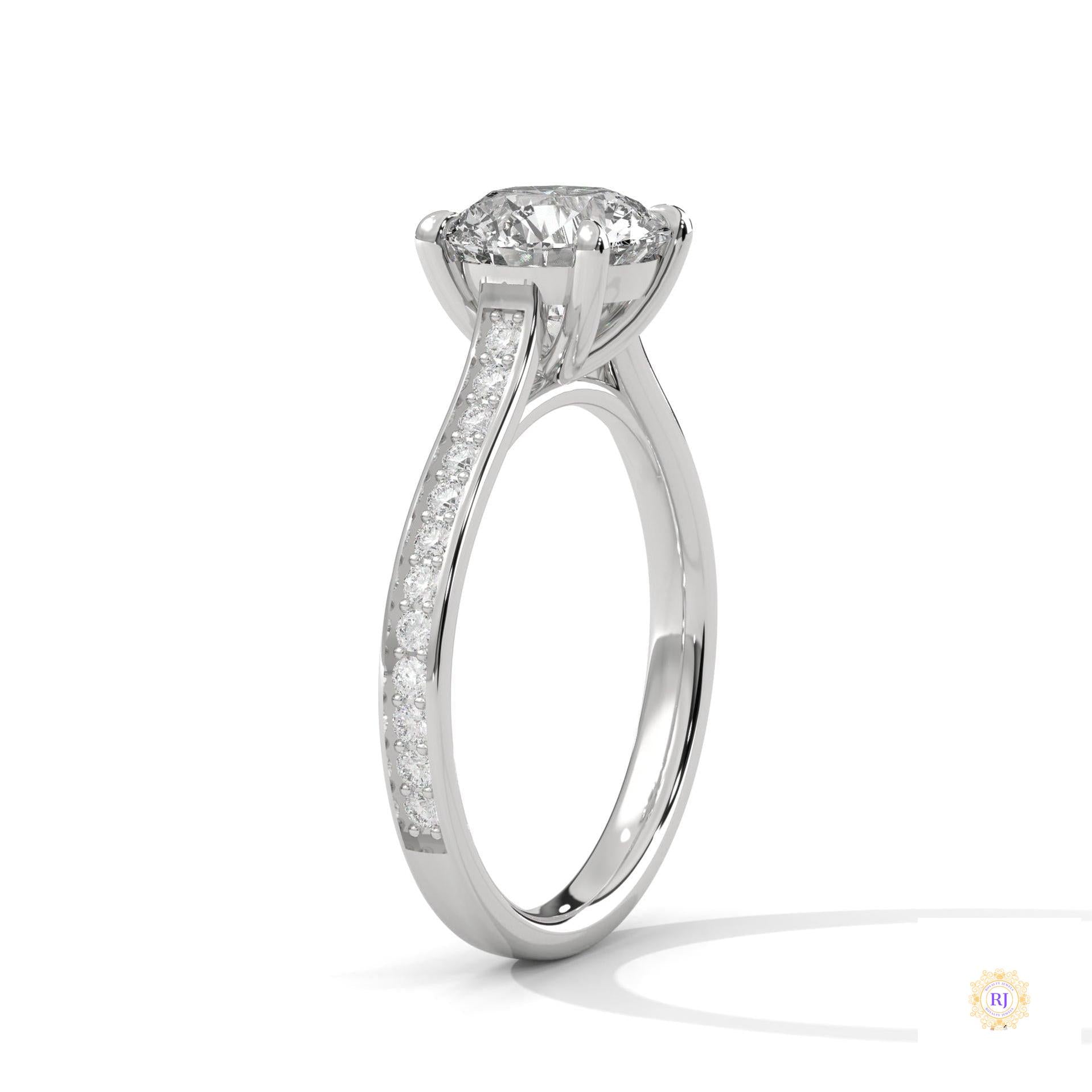 2.30 Ct. Cathedral Pavé Lab Diamond Ring