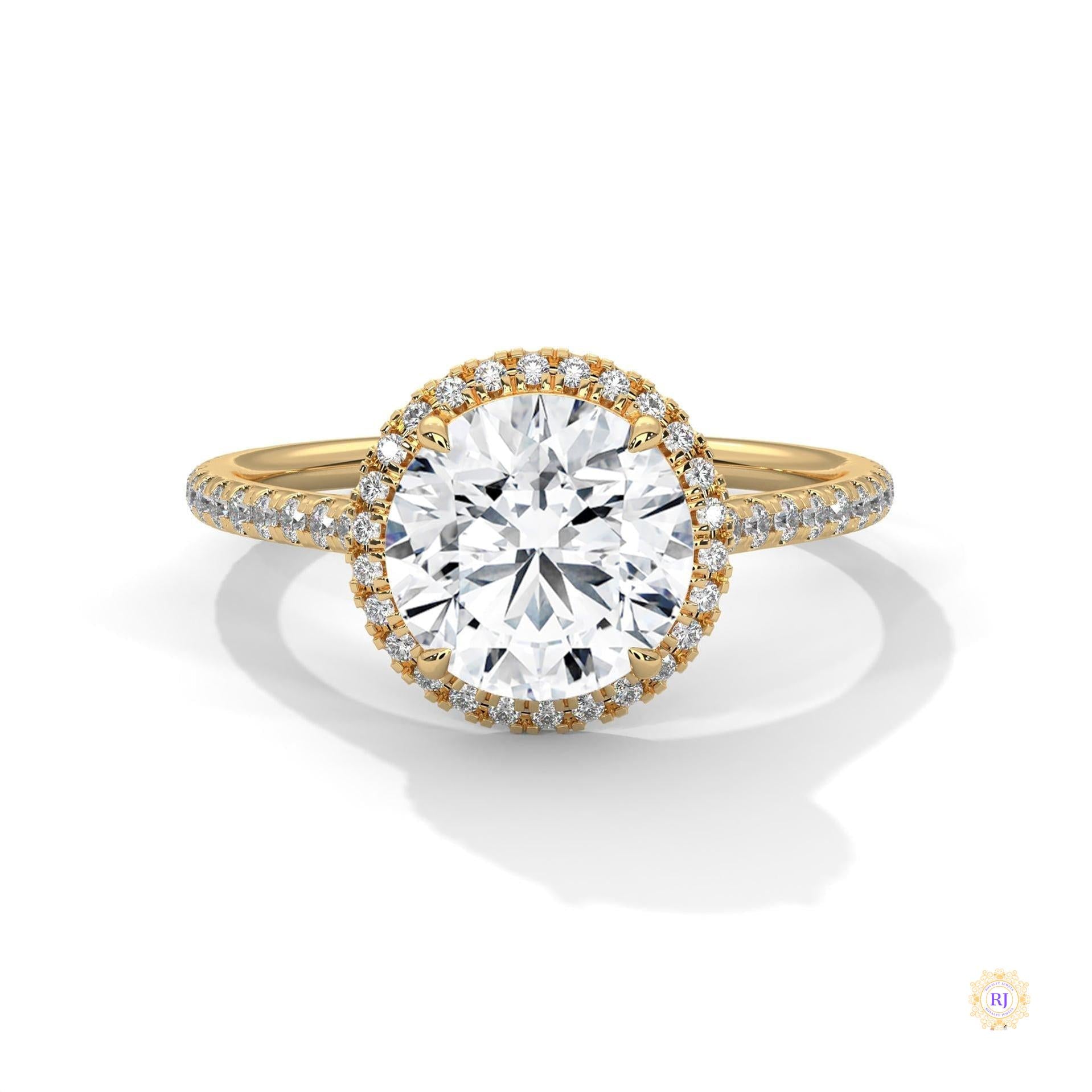 2.35 Ct. Round Halo Lab Diamond Engagement Ring