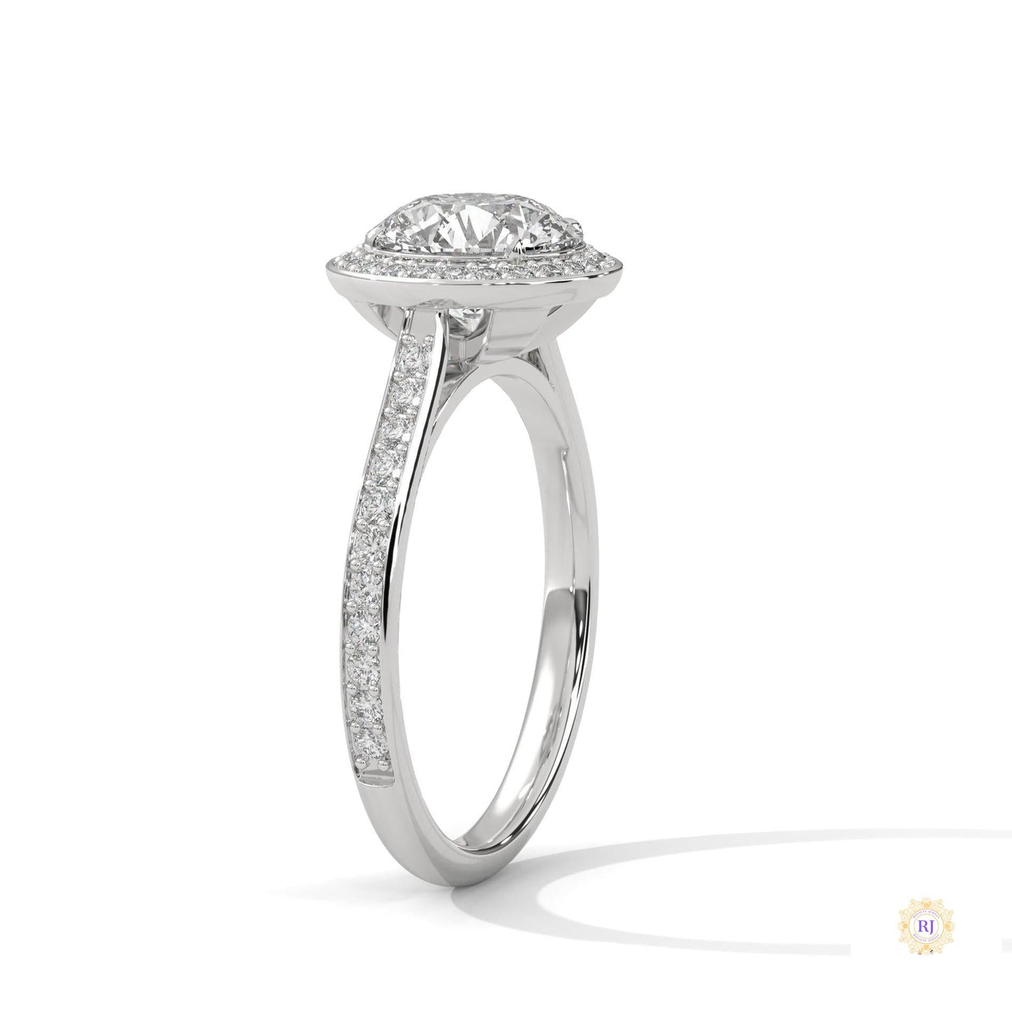 2.35 Ct. Round Halo Lab Diamond Engagement Ring
