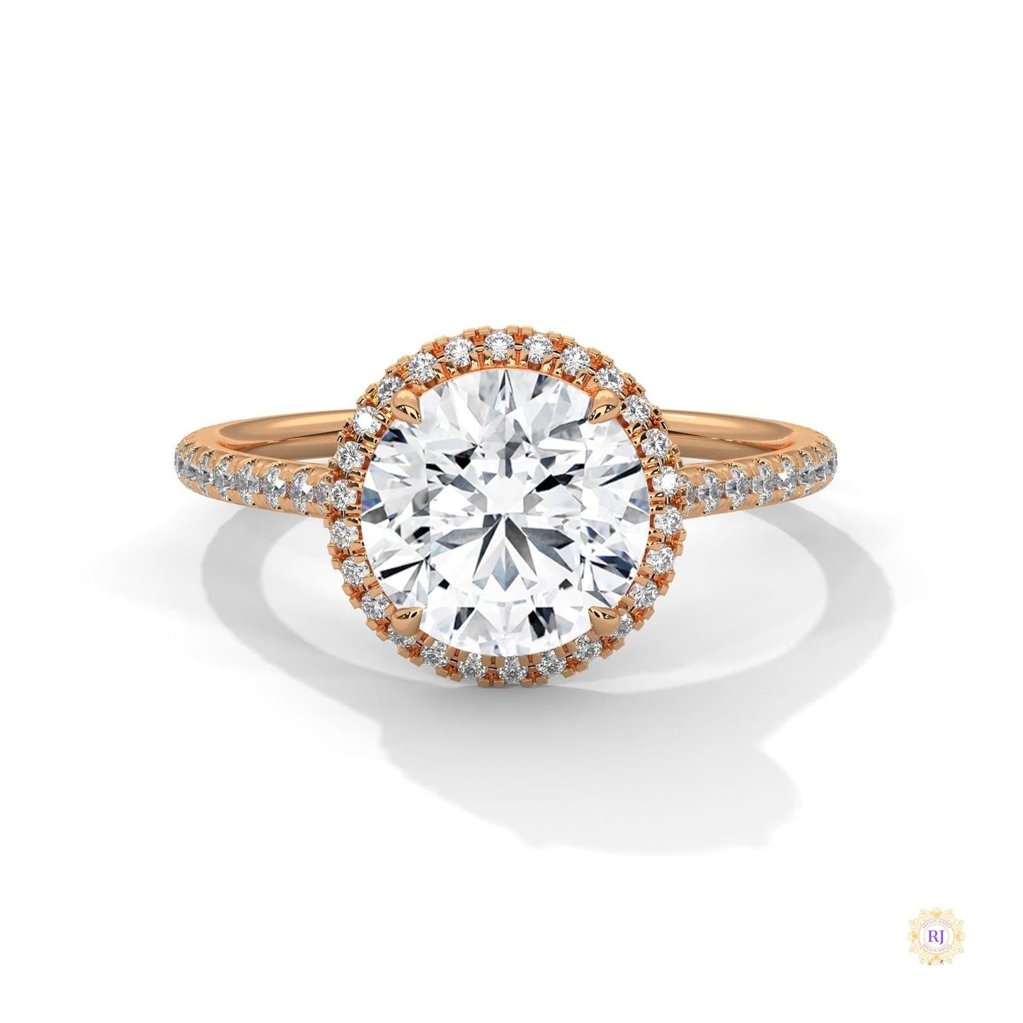 2.35 Ct. Round Halo Lab Diamond Engagement Ring