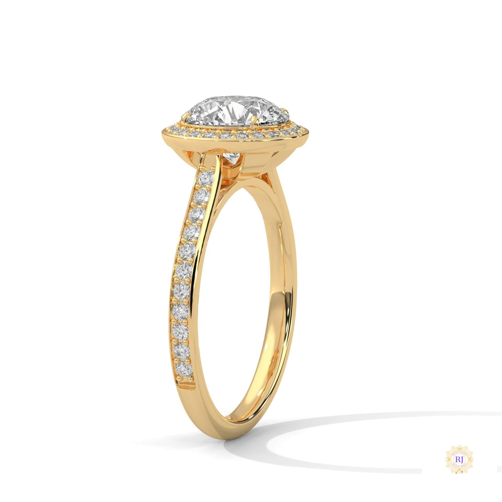 2.35 Ct. Round Halo Lab Diamond Engagement Ring