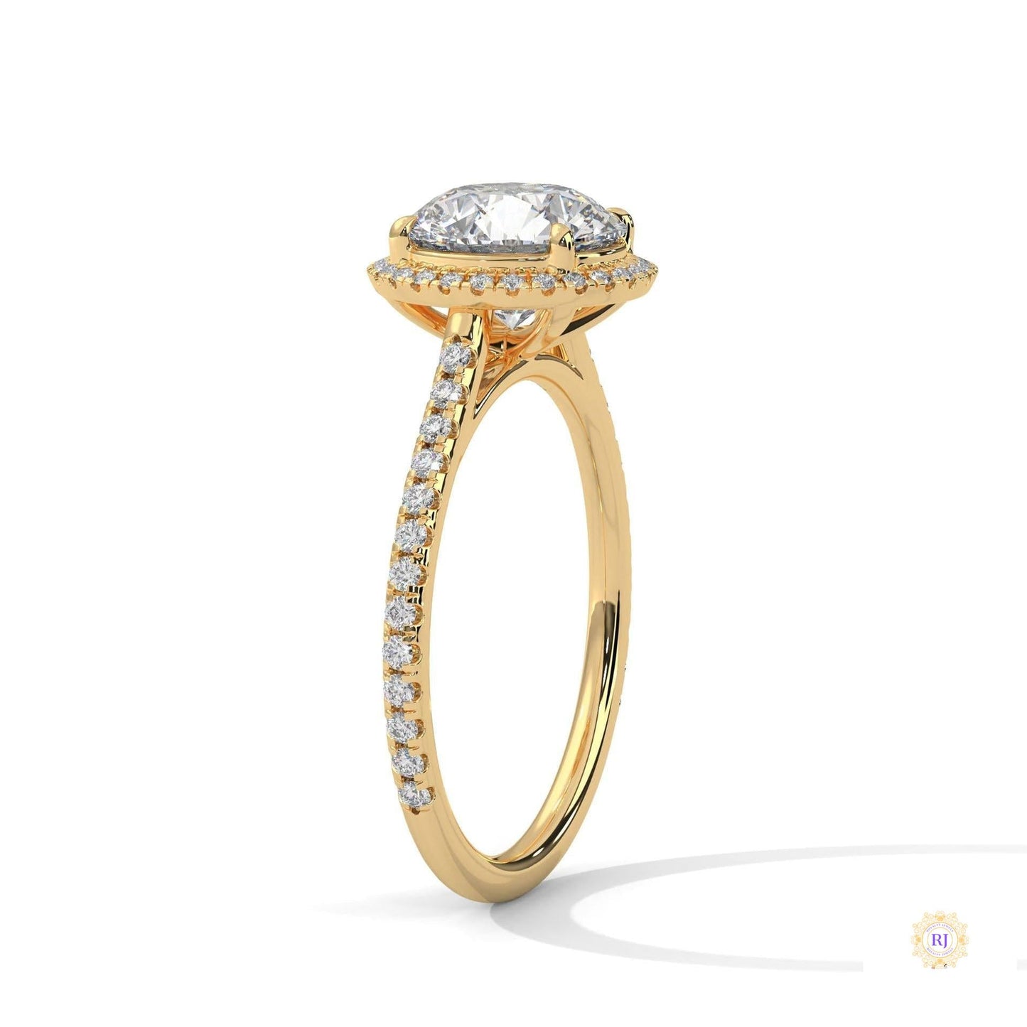 2.35 Ct. Round Halo Lab Diamond Engagement Ring