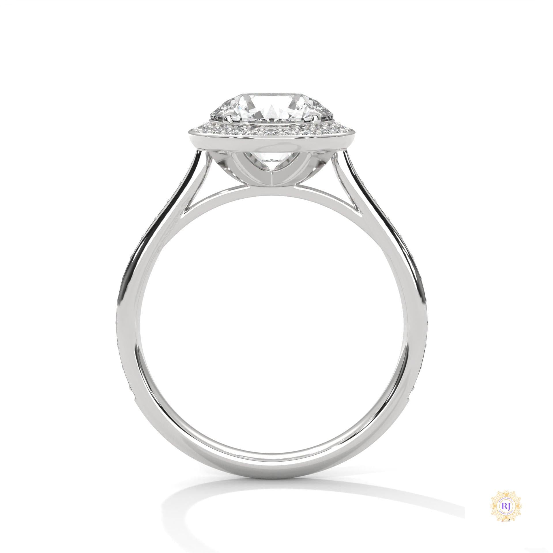 2.35 Ct. Round Halo Lab Diamond Engagement Ring