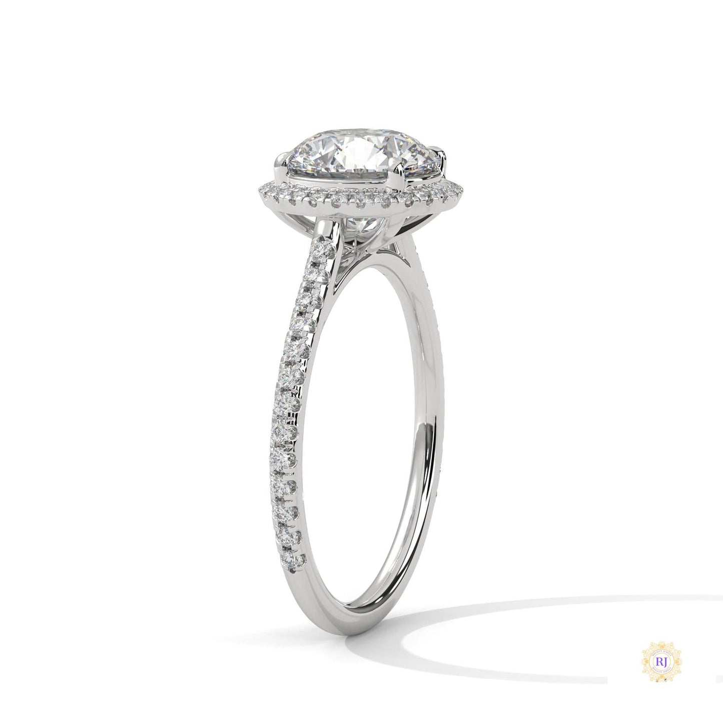 2.35 Ct. Round Halo Lab Diamond Engagement Ring