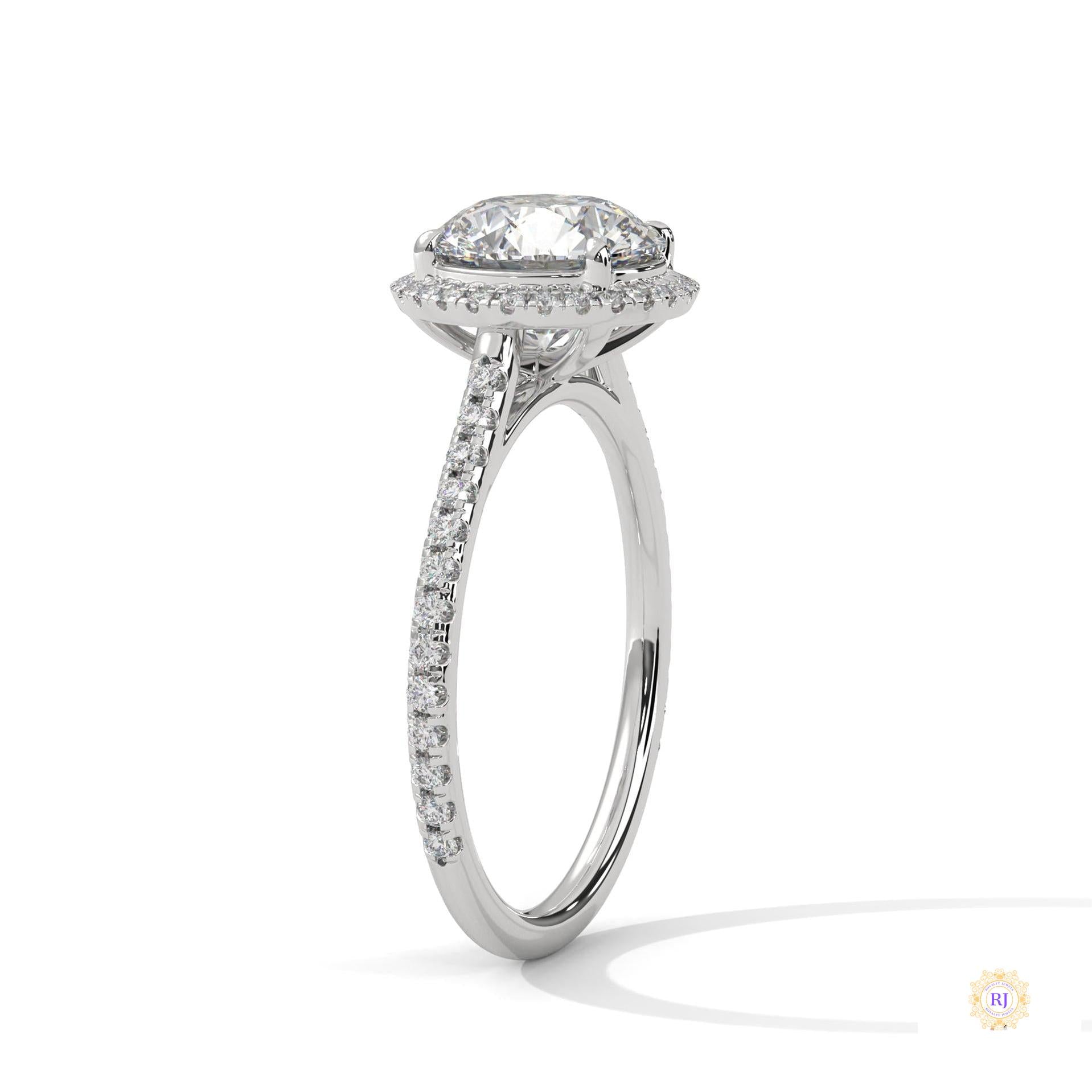2.35 Ct. Round Halo Lab Diamond Engagement Ring