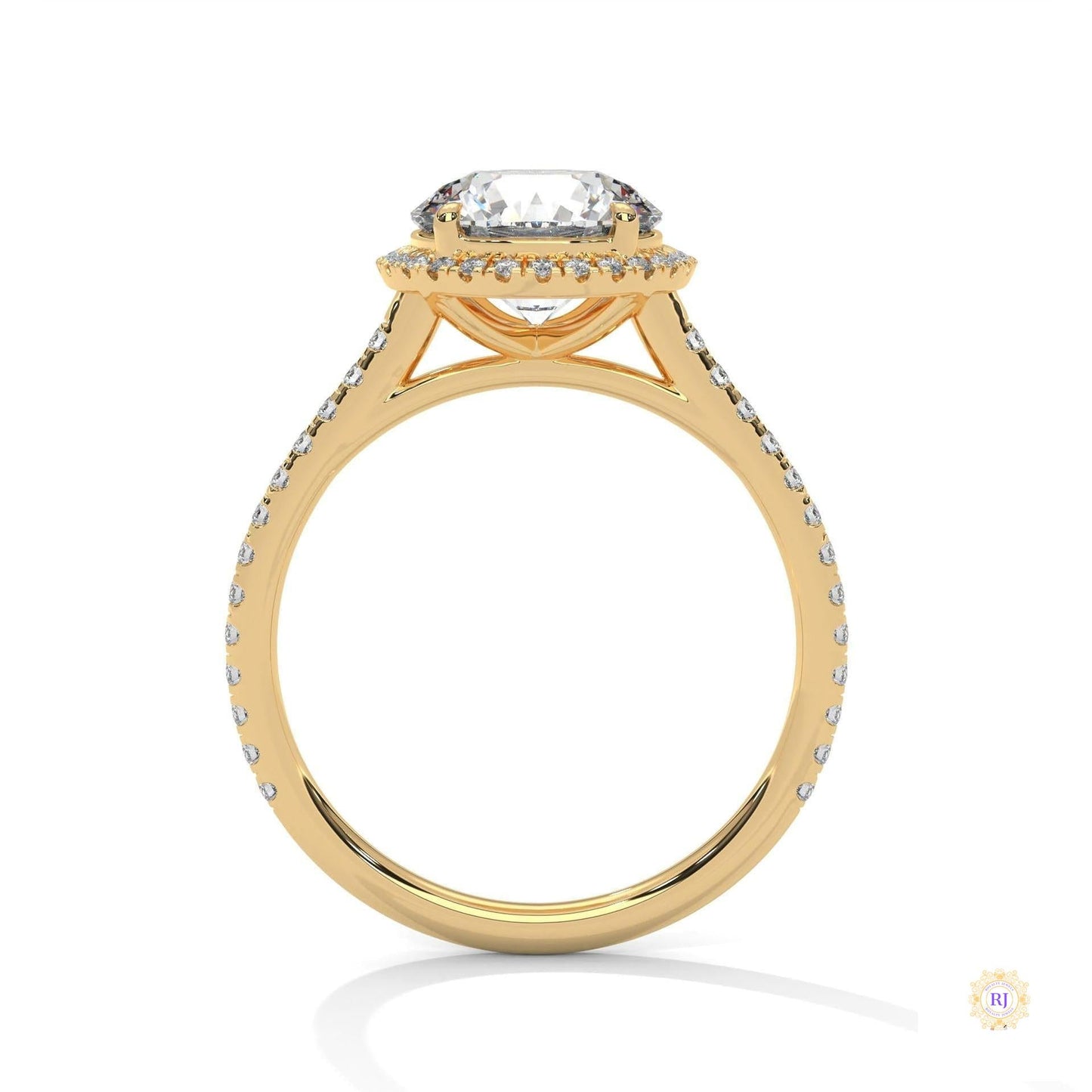 2.35 Ct. Round Halo Lab Diamond Engagement Ring