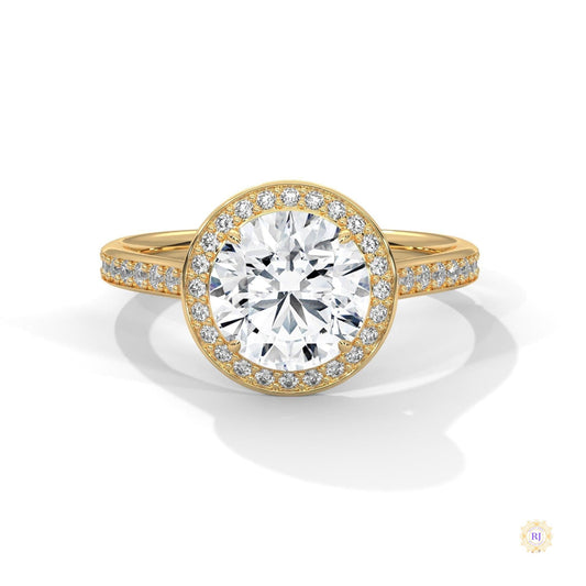 2.35 Ct. Round Halo Lab Diamond Engagement Ring