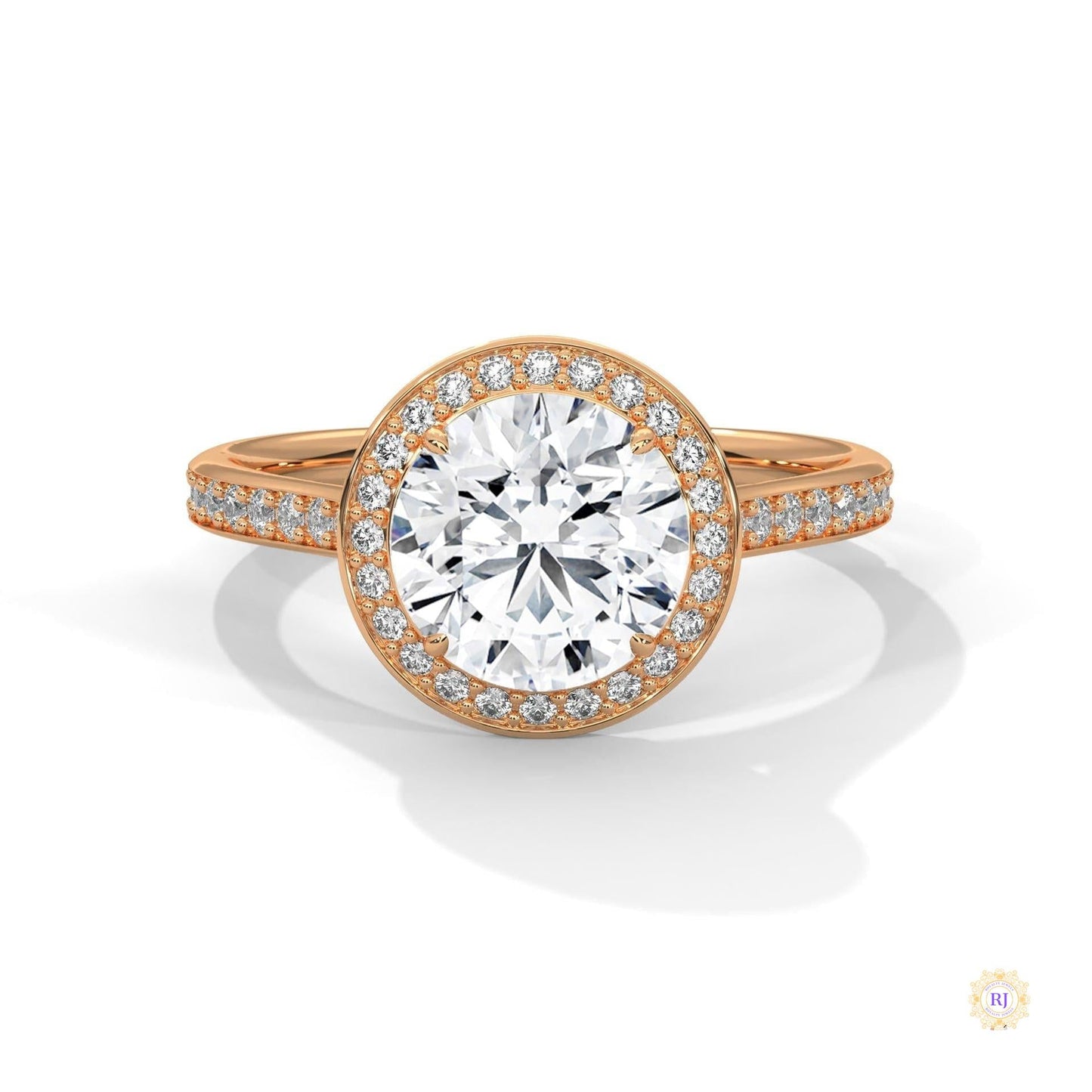 2.35 Ct. Round Halo Lab Diamond Engagement Ring