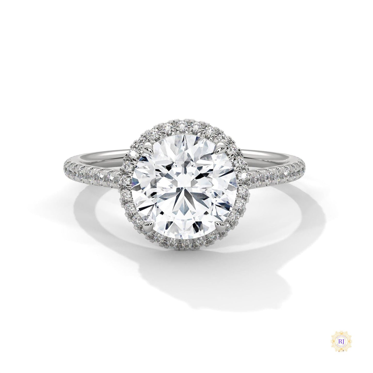 2.35 Ct. Round Halo Lab Diamond Engagement Ring