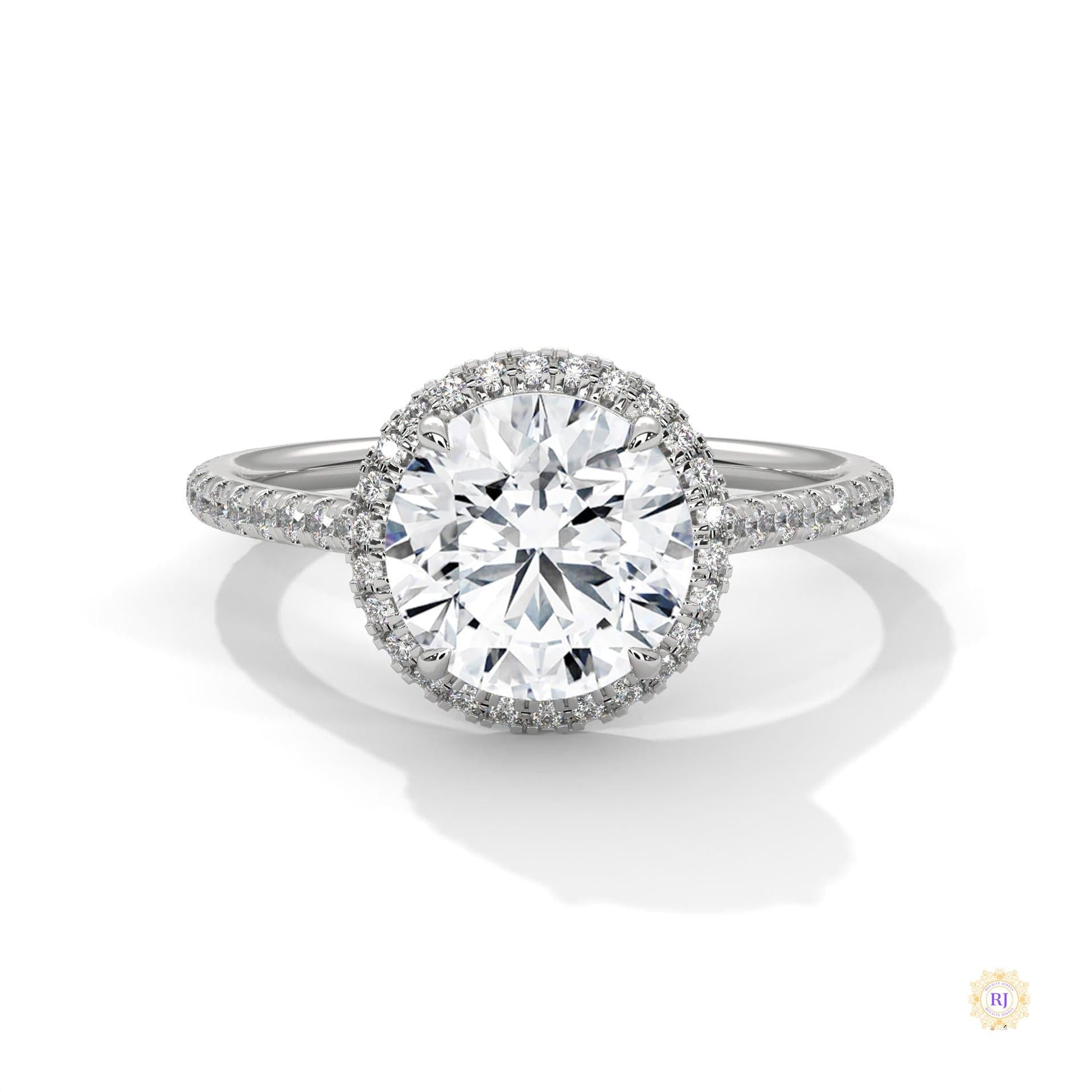 2.35 Ct. Round Halo Lab Diamond Engagement Ring