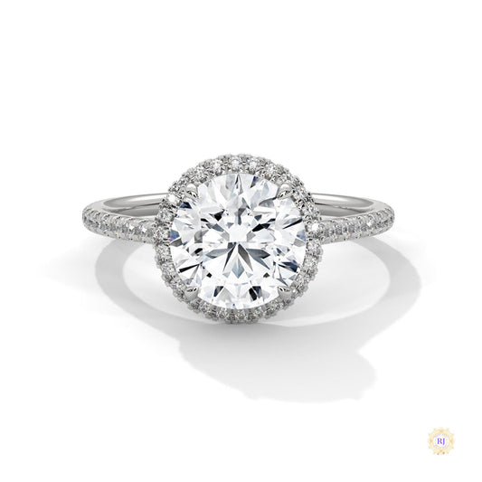 2.35 Ct. Round Halo Lab Diamond Engagement Ring