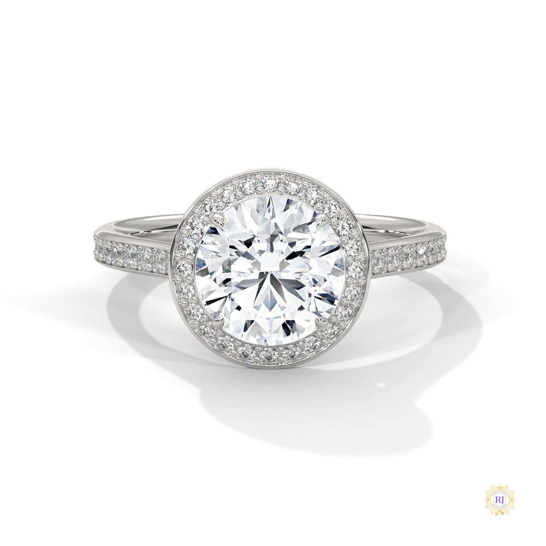 2.35 Ct. Round Halo Lab Diamond Engagement Ring