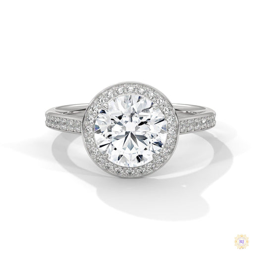 2.35 Ct. Round Halo Lab Diamond Engagement Ring